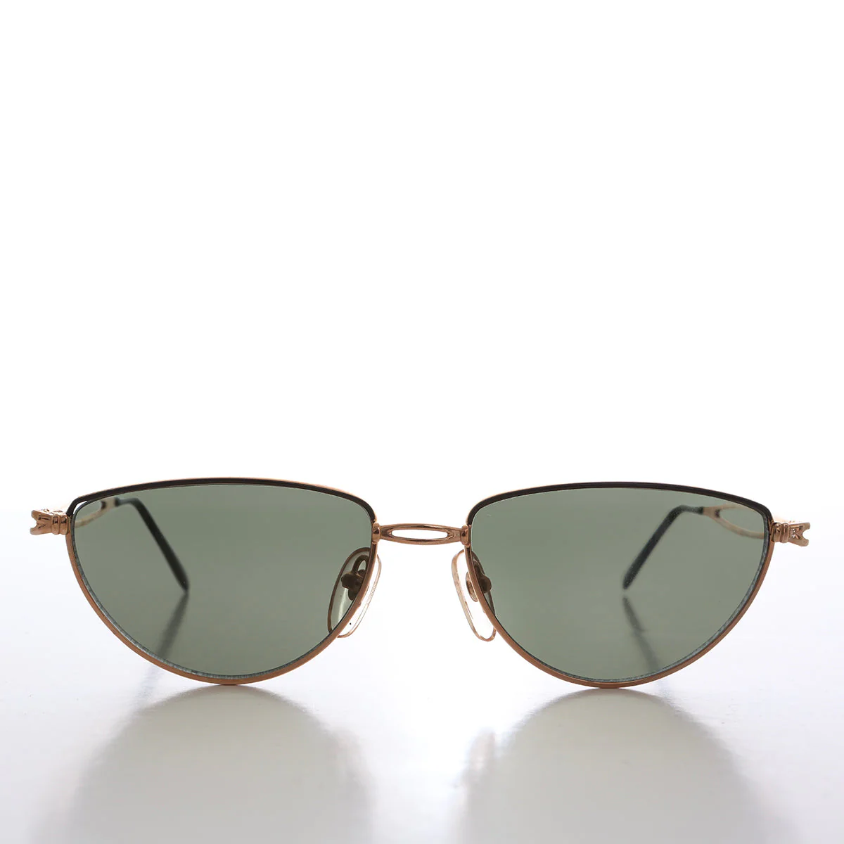 Gold Semi-Oval Vintage Sunglasses - Veanne