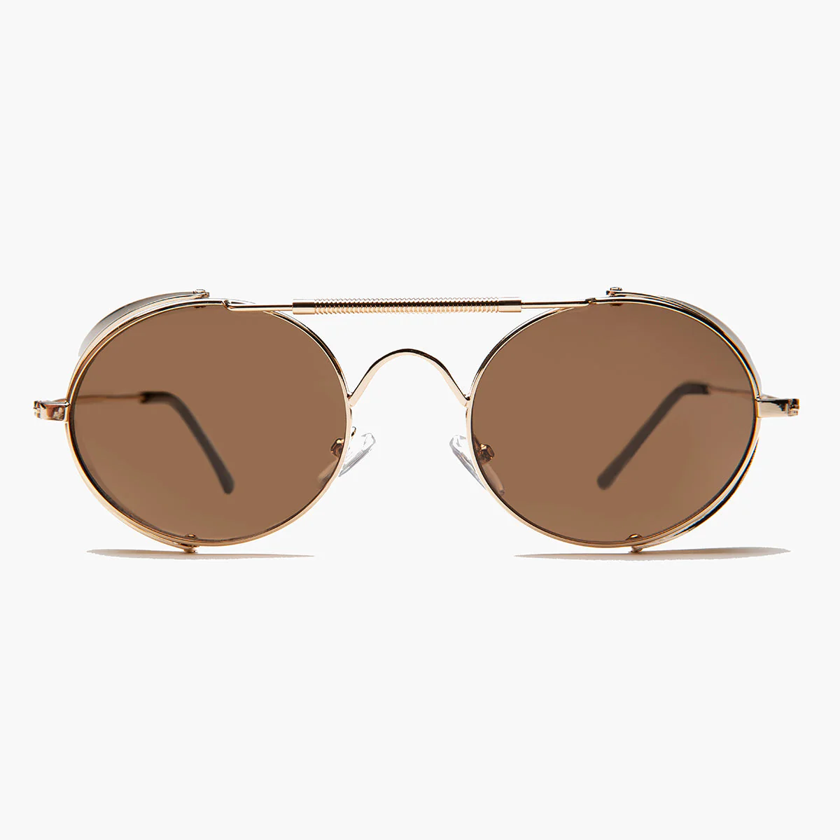 Gold Steampunk Sunglass with Folding Side Shields - Bram 6 - Image 2