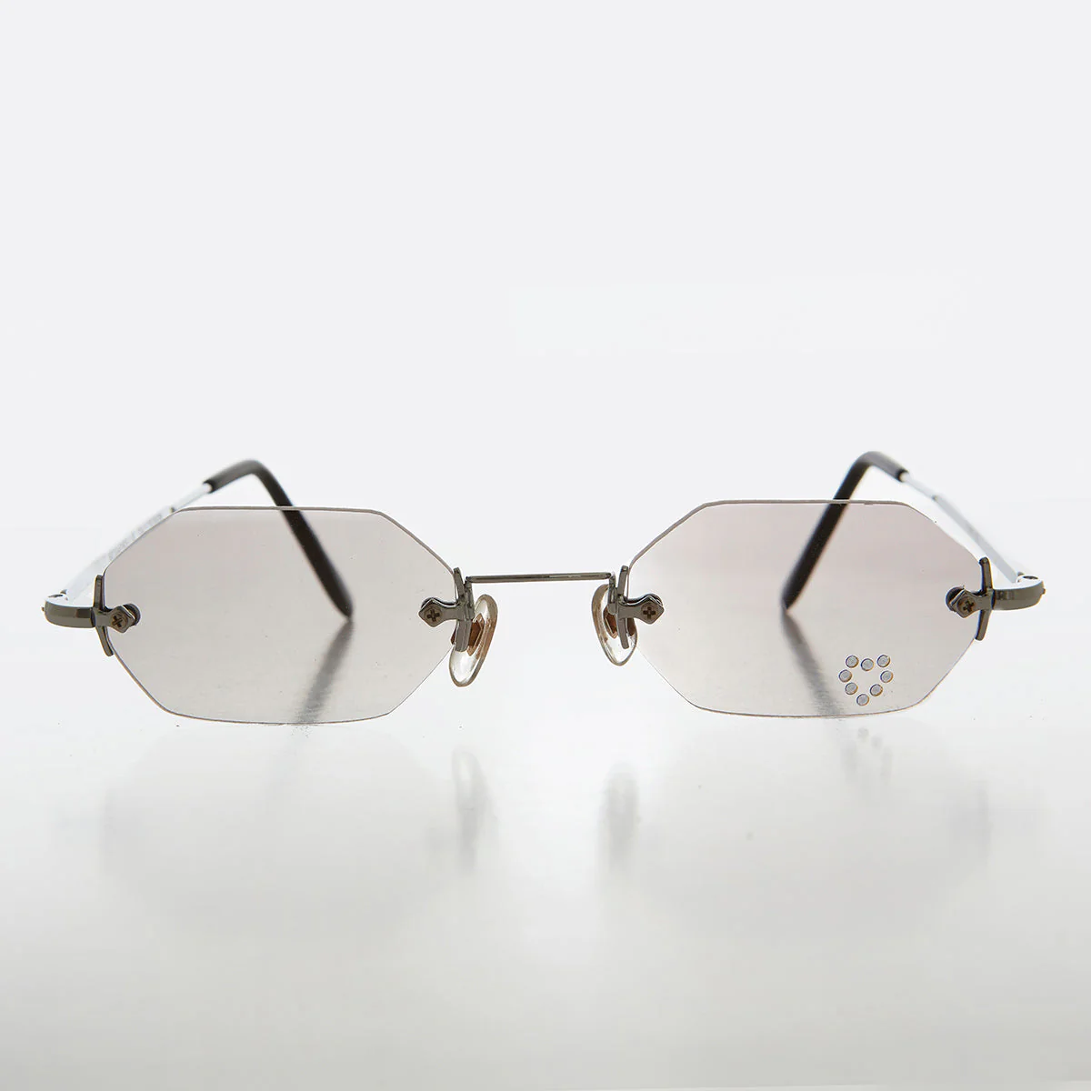 Heart Rhinestone Rimless Vintage Sunglasses - Splashy - Image 8