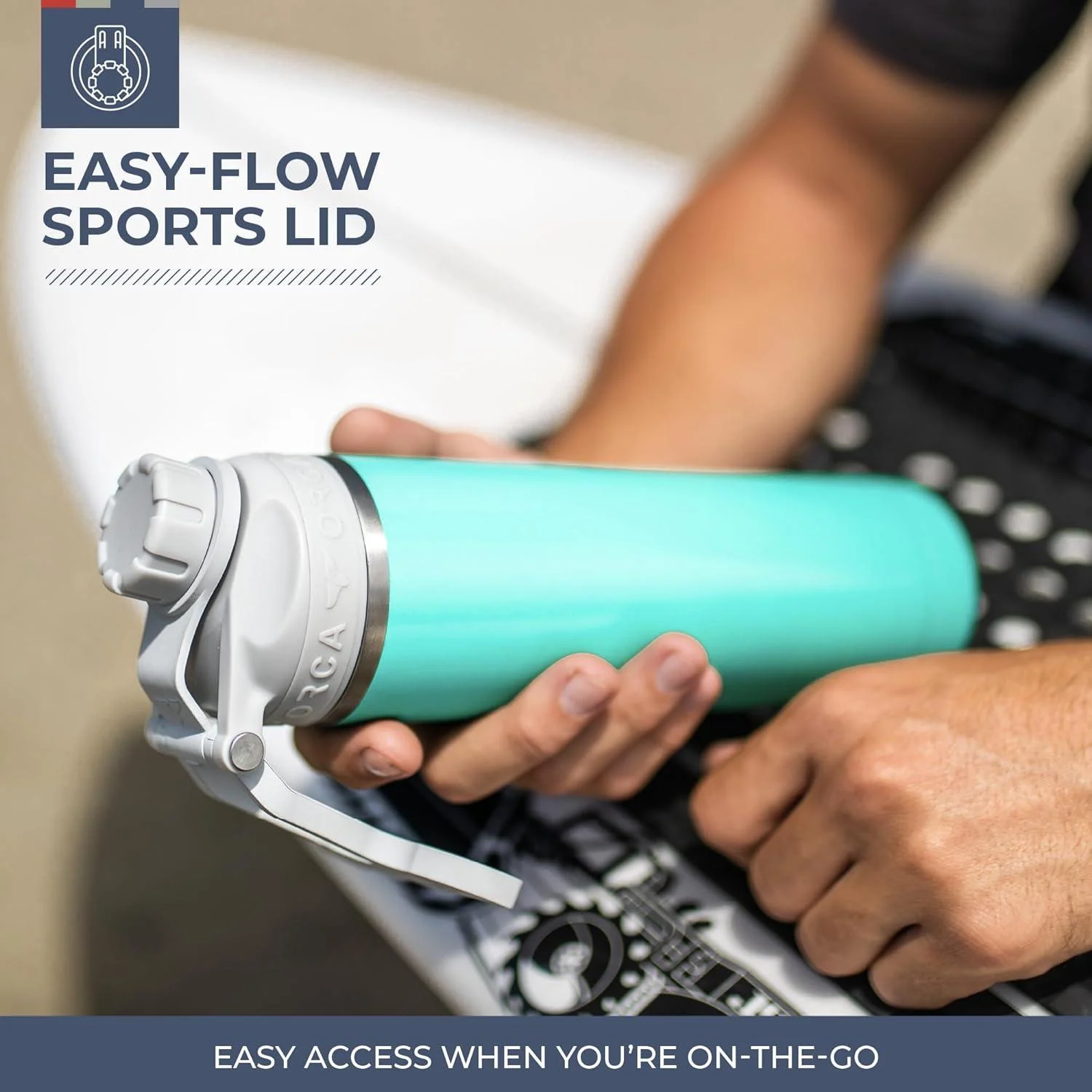 HYDRA™ 22OZ Water Bottle with Powder Coat Finish & Silicone Grip Whale Tale Handle - Image 6