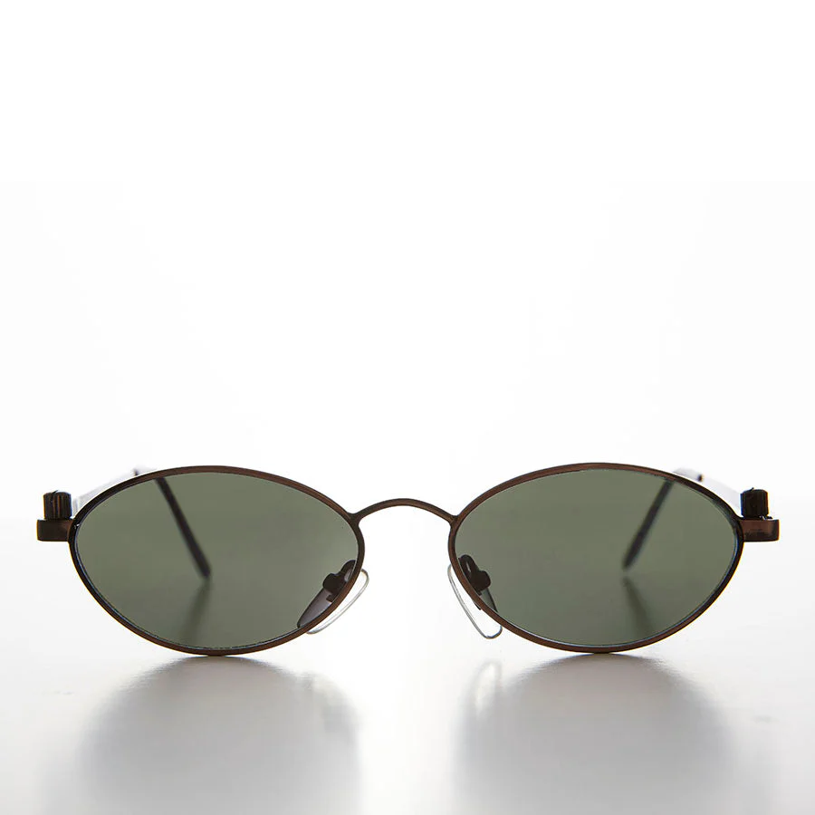 Industrial Metal Frame Oval 90s Steampunk Sunglass - Erin 1 - Image 4