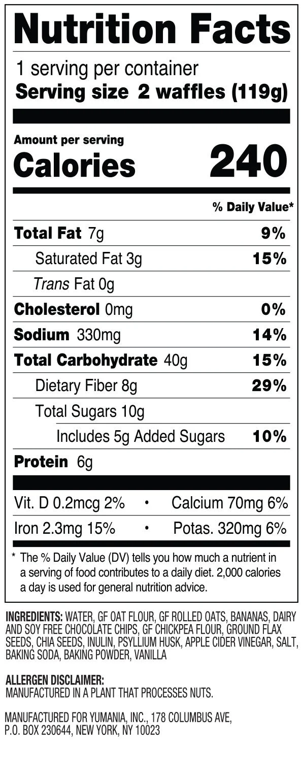 Joyffles banana chocolate chip (classically bold and beautiful) Waffles - 2-piece Pack - Image 2