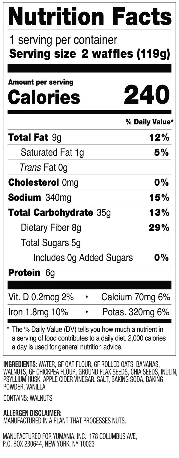 Joyffles banana walnut (nutty, crunchy comfort) Waffles - 2-piece Pack - Image 2