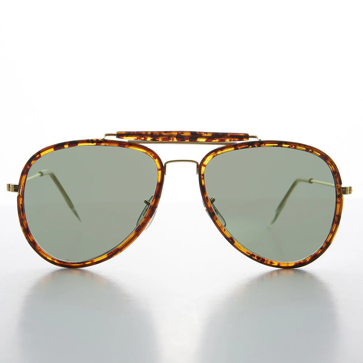 Large Wrapped Aviator with Glass Lens - Edwards