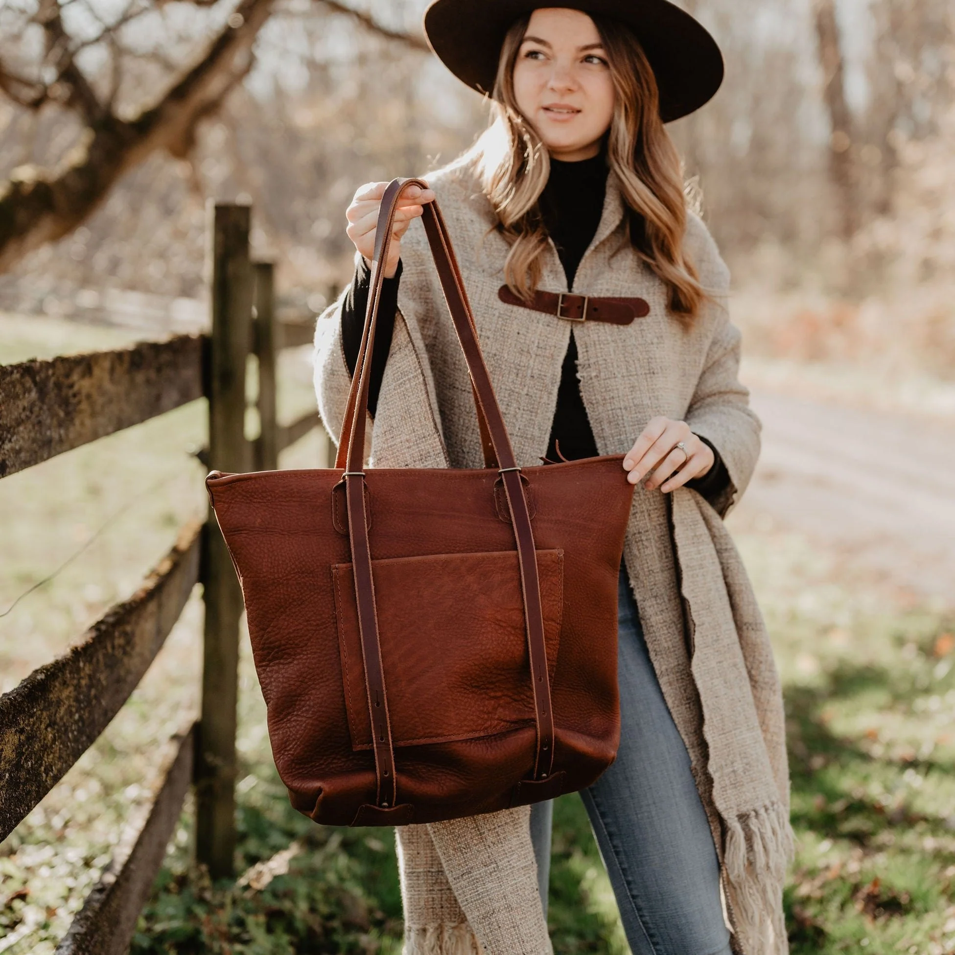 Leather Crossroads Backpack Tote – USA Made - Image 4