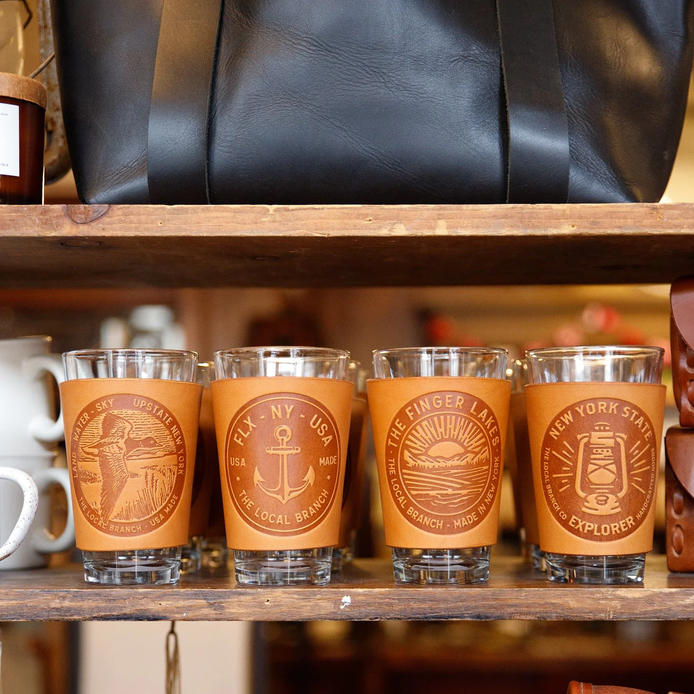 Leather Pint Glass  - USA Made - Image 3