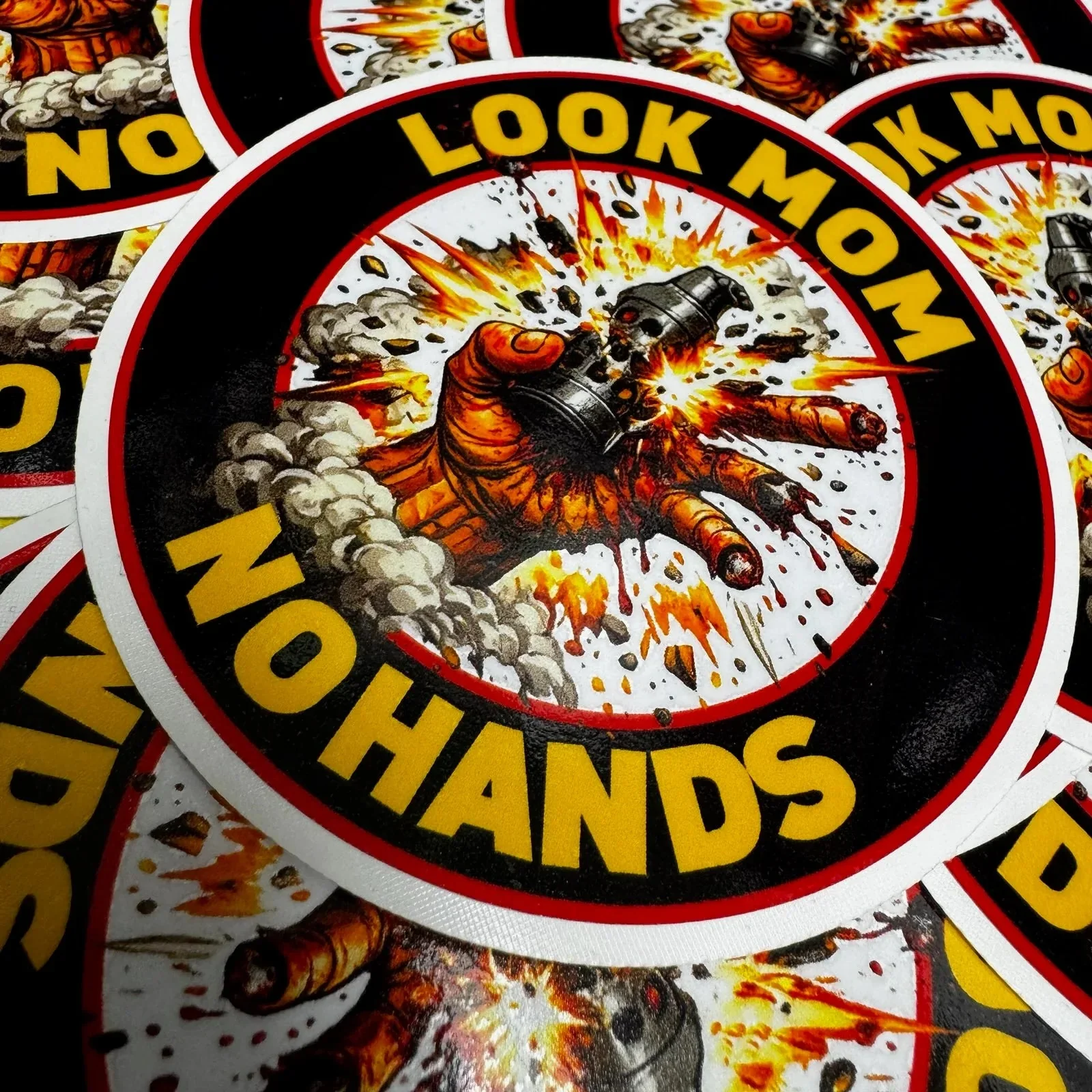 Look Mom - No Hands - 3.75" Sticker - Image 2