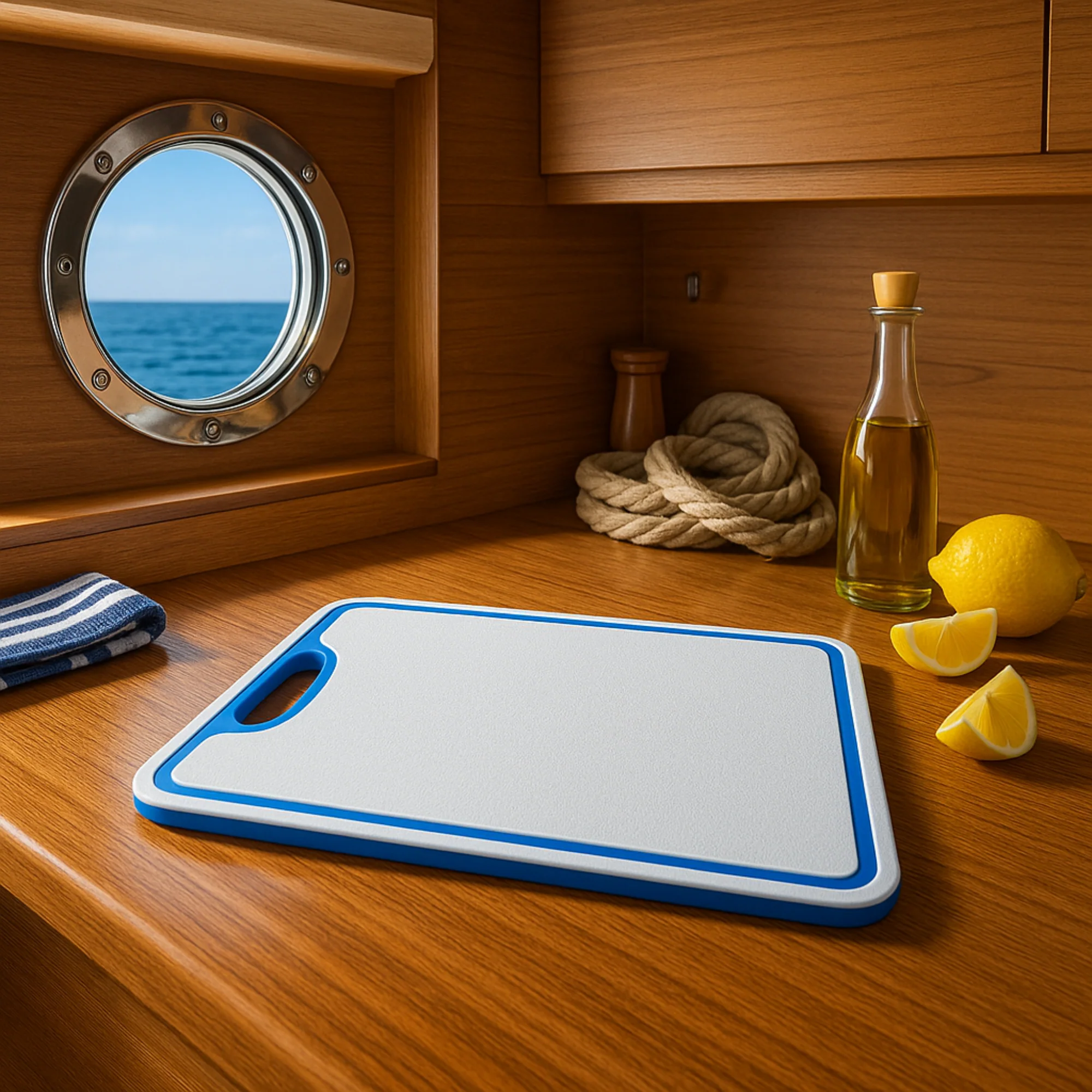 Made in the USA | Premium Cutting Board | Textured 1/2 inch HDPE UV Protected | Non-Skid or Mark Rubber Feet | Great for Boats & any Counter-top - Image 9