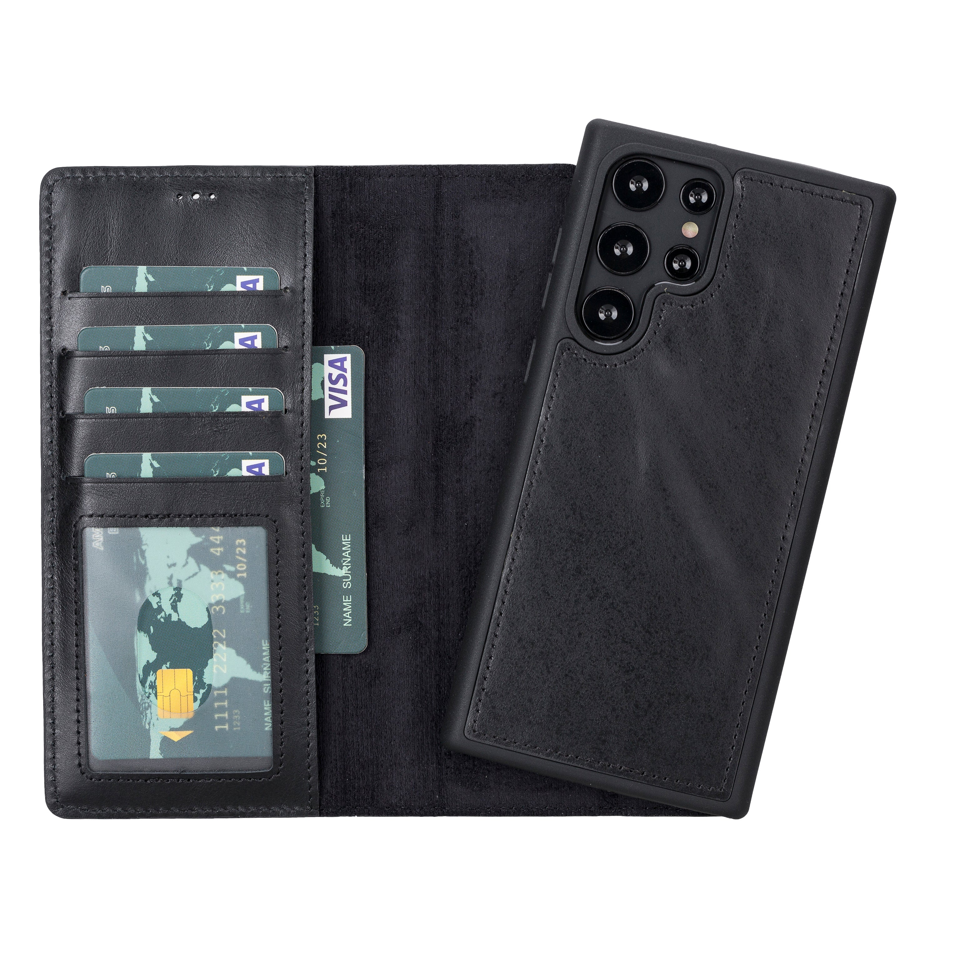 Magic Samsung Galaxy S22 Ultra Leather Detachable Wallet Case - Image 15