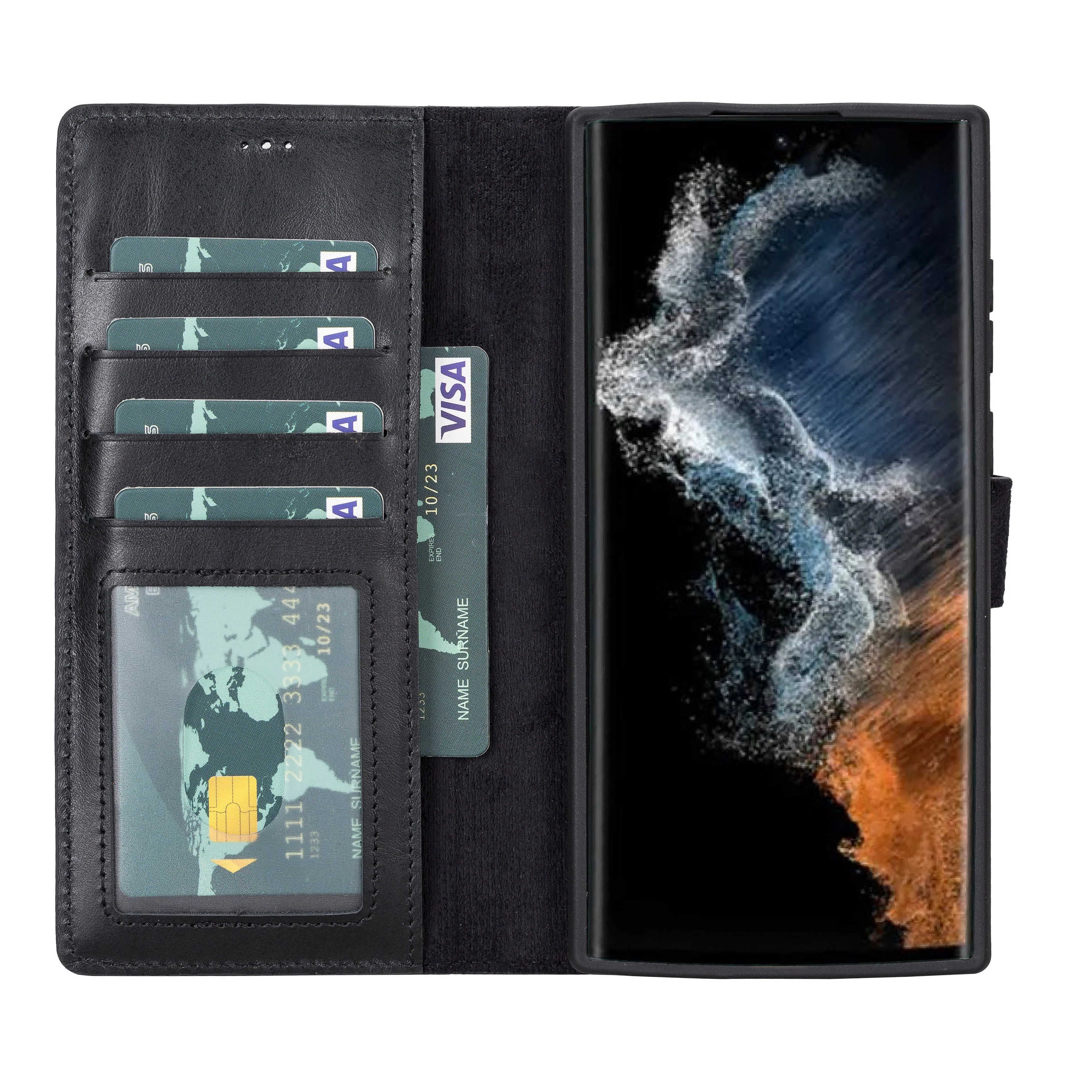 Magic Samsung Galaxy S22 Ultra Leather Detachable Wallet Case - Image 16