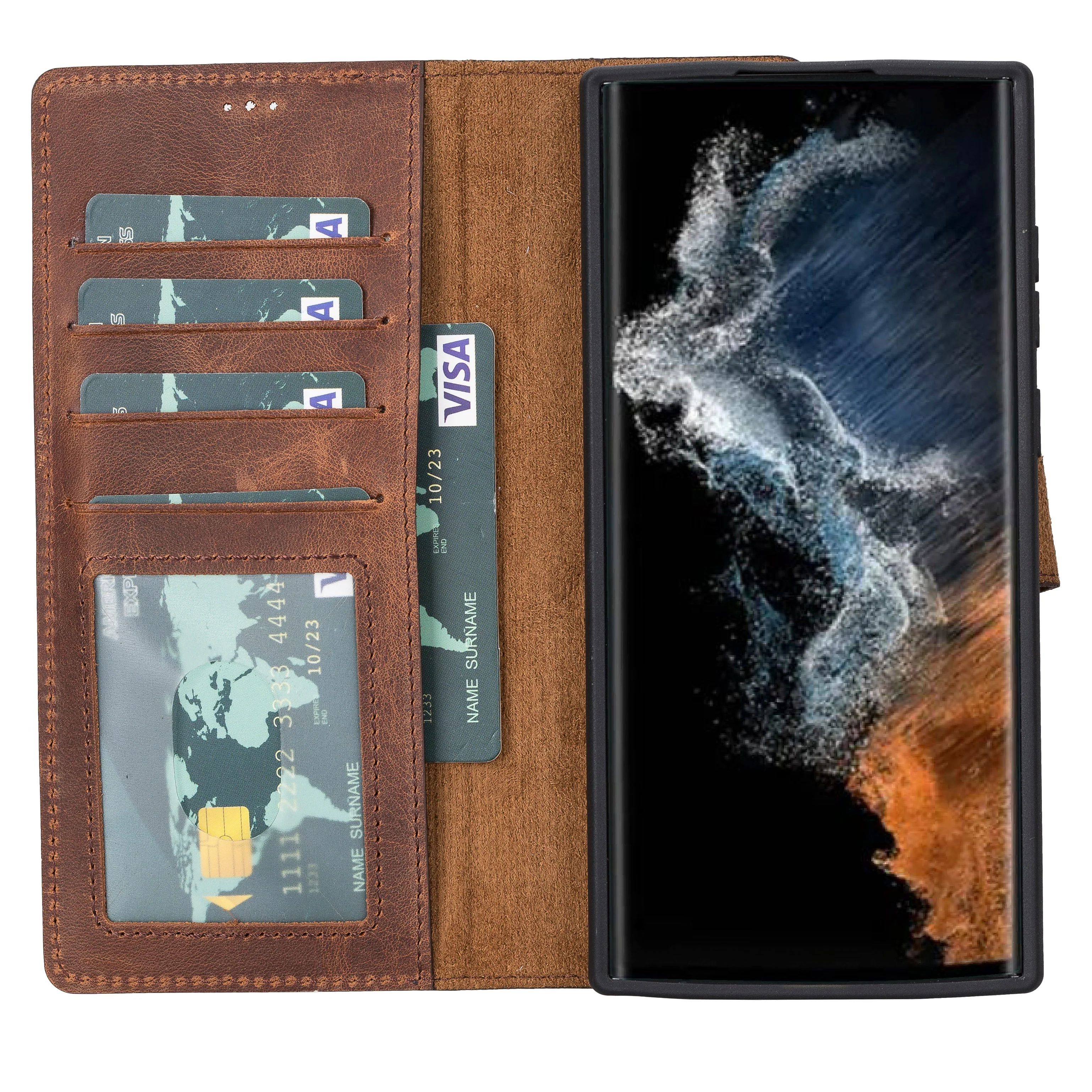 Magic Samsung Galaxy S22 Ultra Leather Detachable Wallet Case - Image 2