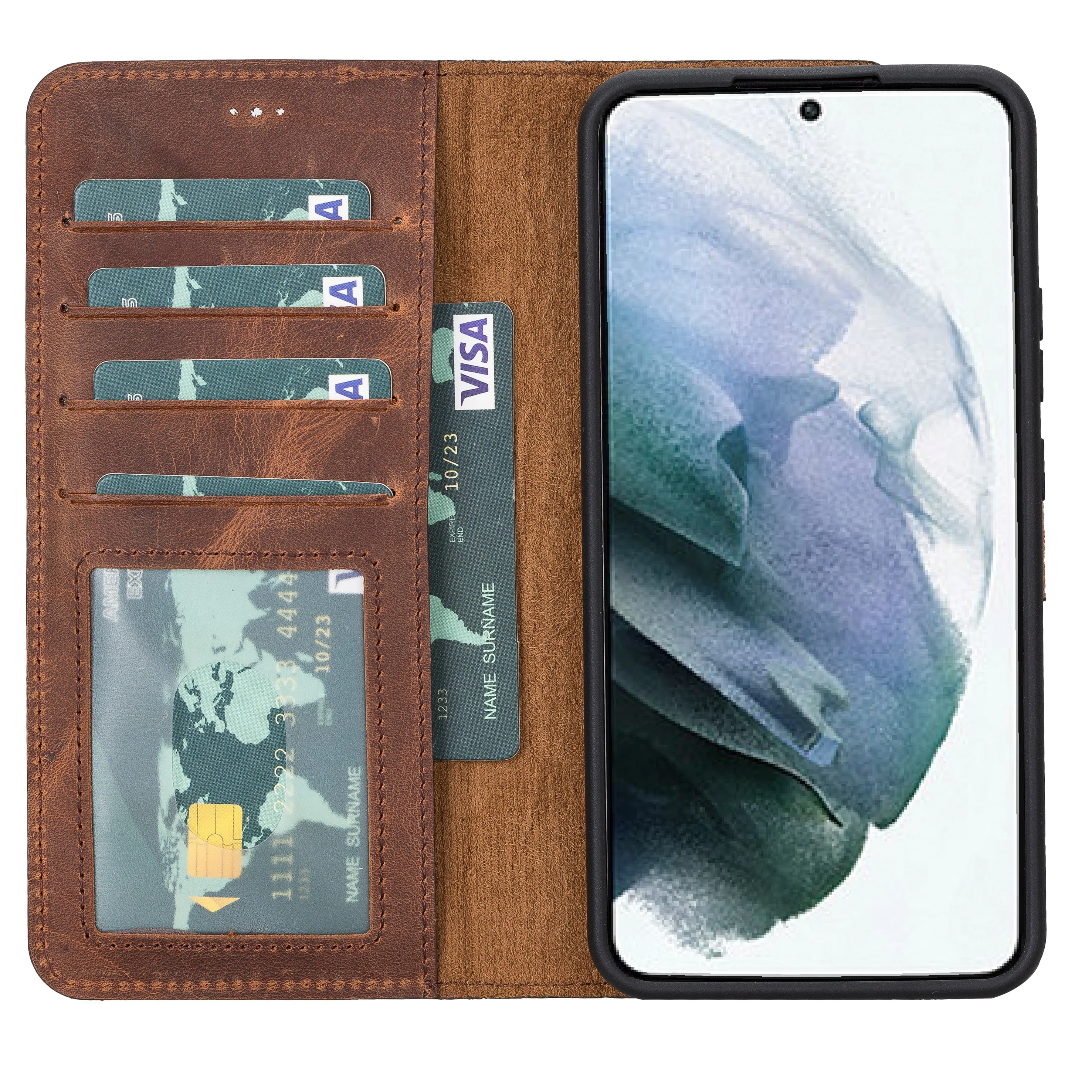 Magic Samsung Galaxy S22 Ultra Leather Detachable Wallet Case - Image 23