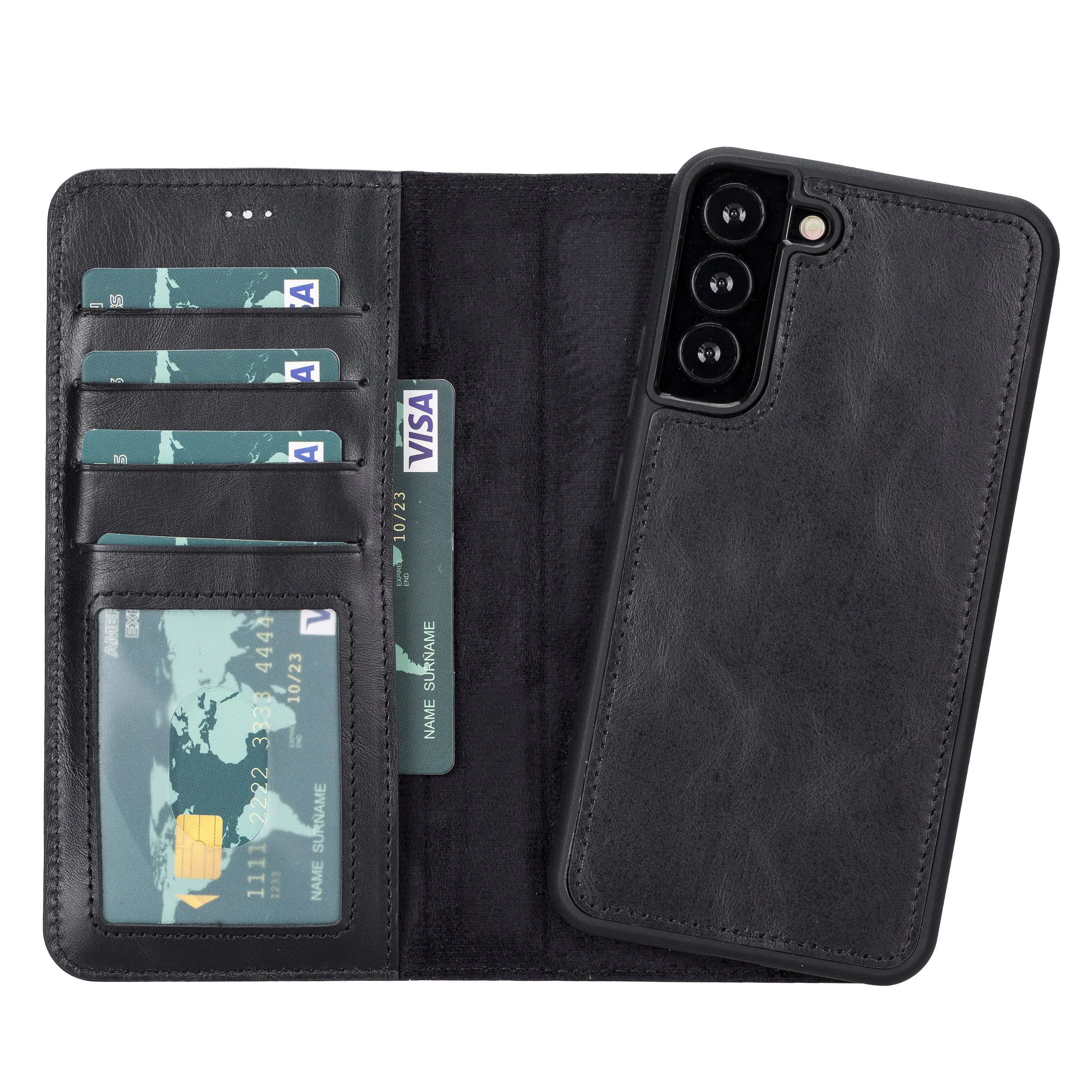 Magic Samsung Galaxy S22 Ultra Leather Detachable Wallet Case - Image 36