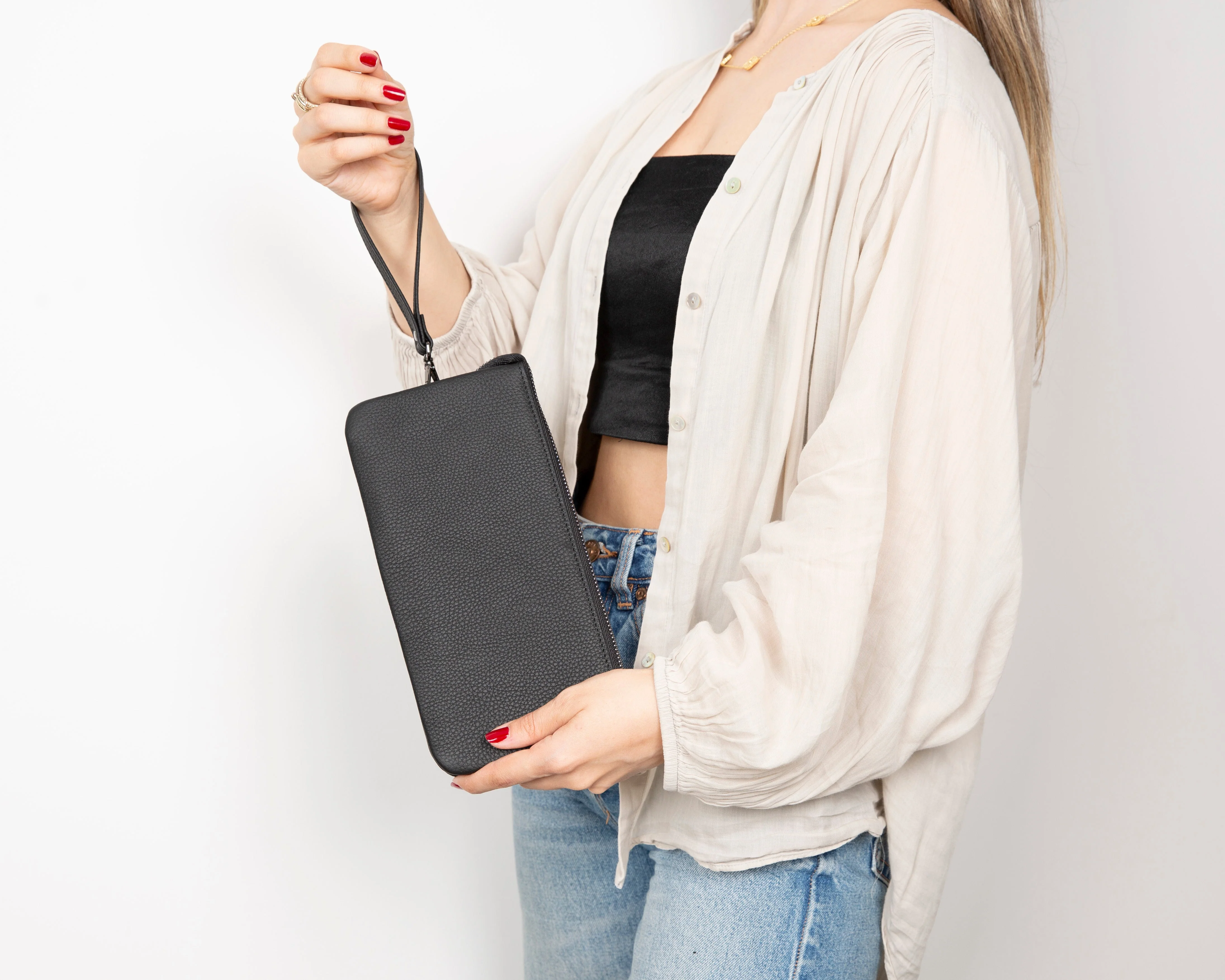 Majeste Leather Clutch Bag - Image 7