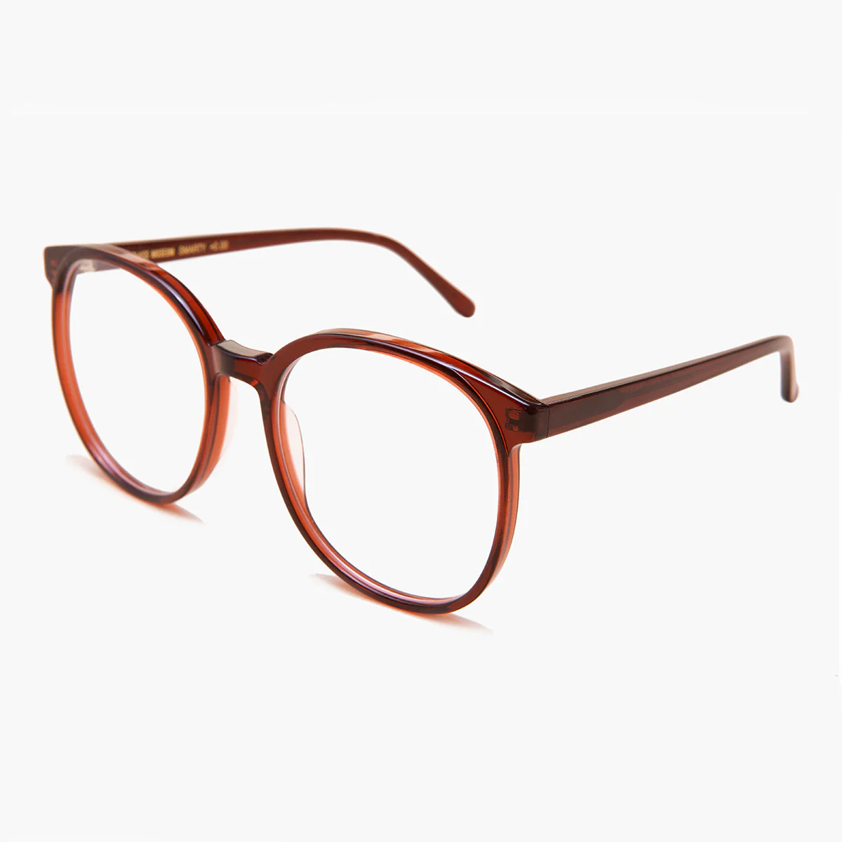 Maroon Round Retro Blue Light Blocker Glasses - Smarty - Image 3