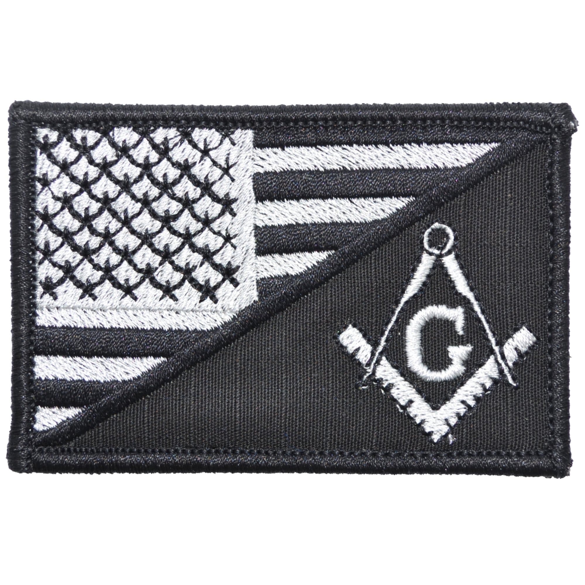 Masonic Square and Compasses USA Flag - 2.25x3.5 Patch - Image 3