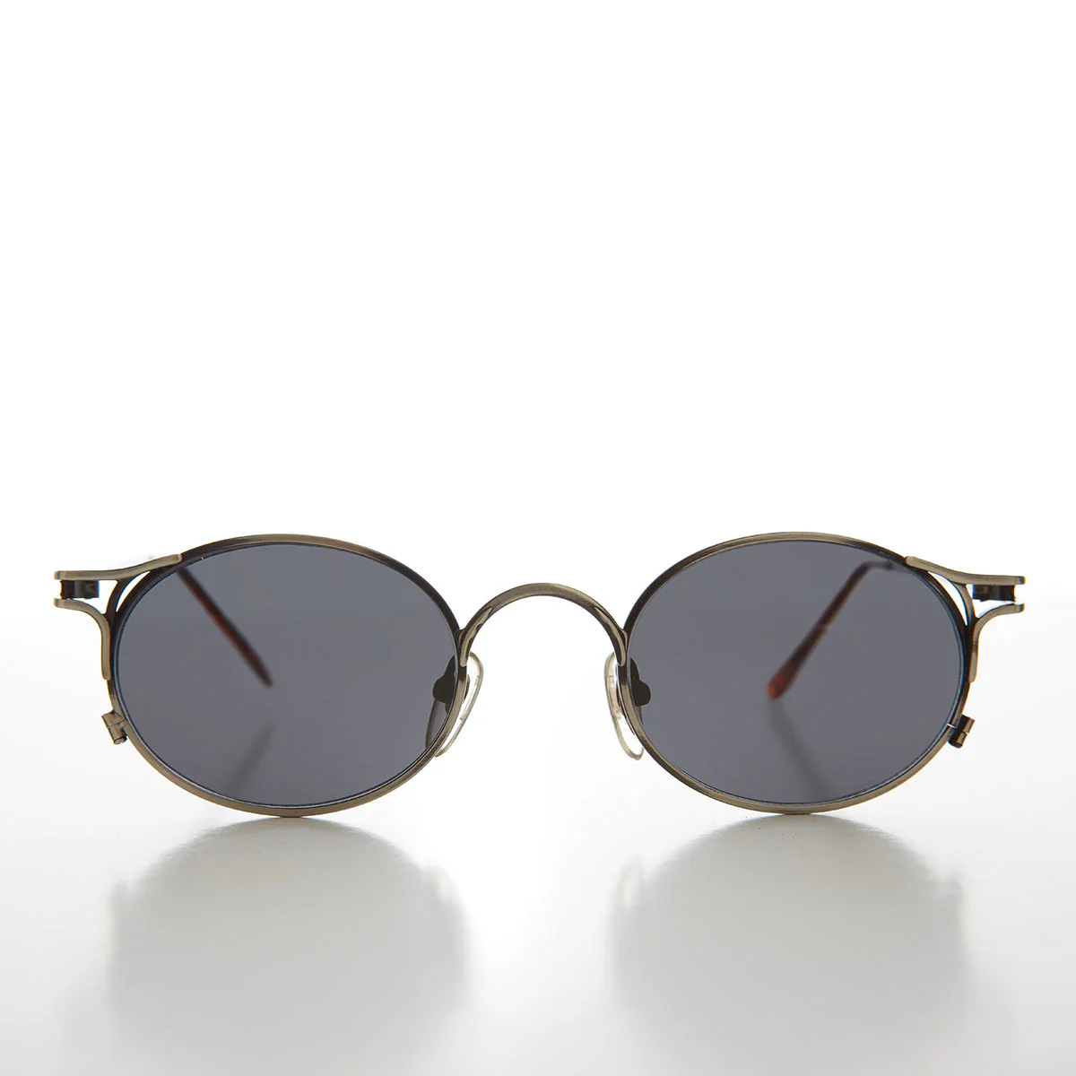 Metal Oval 90s Vintage Sunglasses - Webb - Image 3