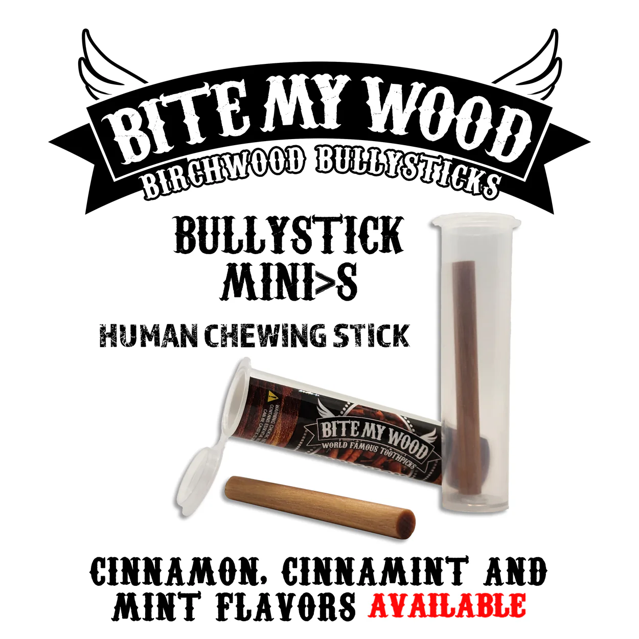 Bully Stick 2.5" Mini - All Natural Birchwood Flavored Human Chewing Sticks | BiteMyWood - Image 3