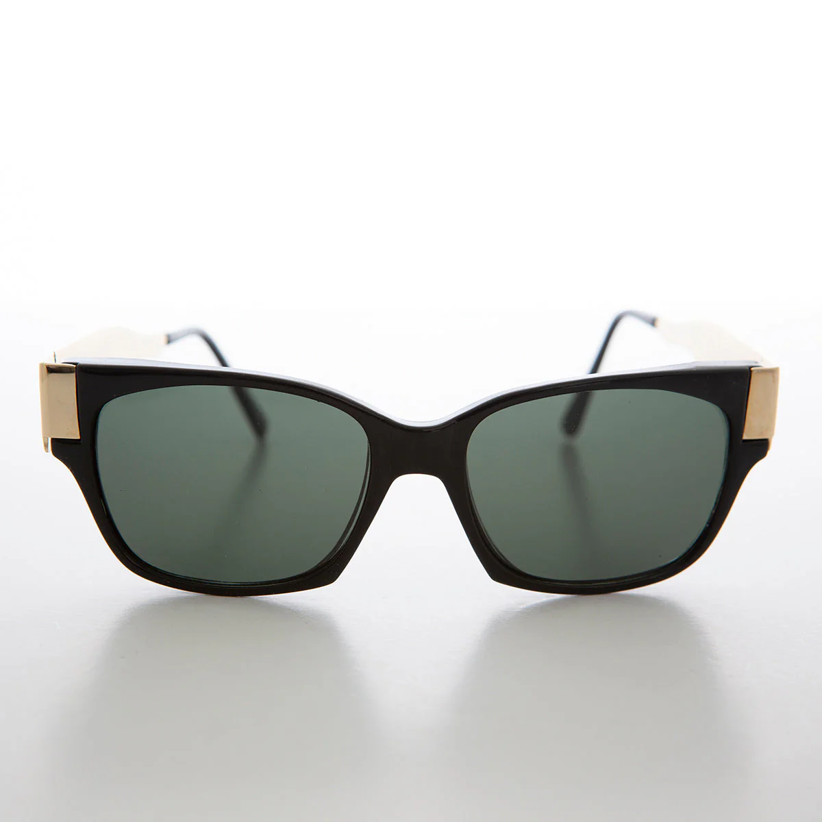 Mod Unisex Vintage Sunglass with Gold Temples - Deluca - Image 3