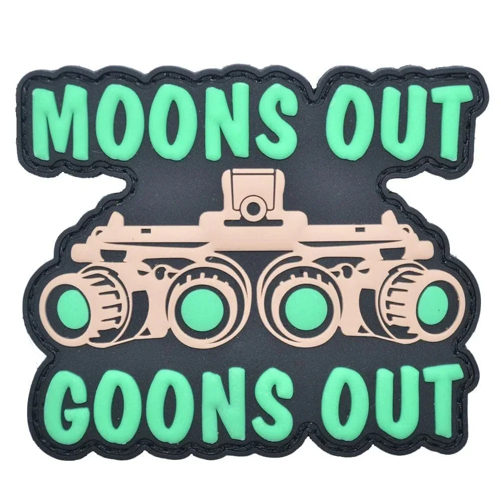 Moons Out Goons Out - Glow in the Dark - PVC Patch - Image 2