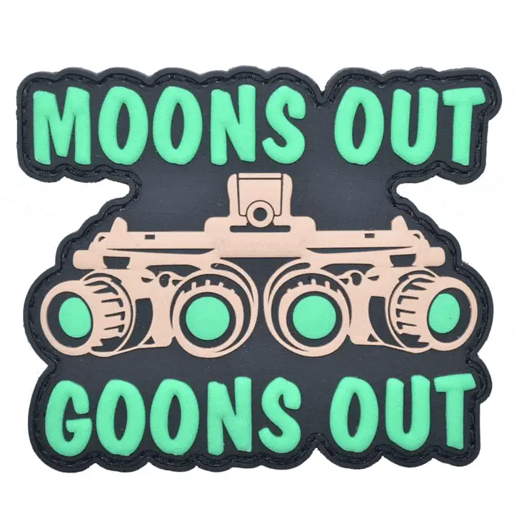 Moons Out Goons Out - Glow in the Dark - PVC Patch - Image 4