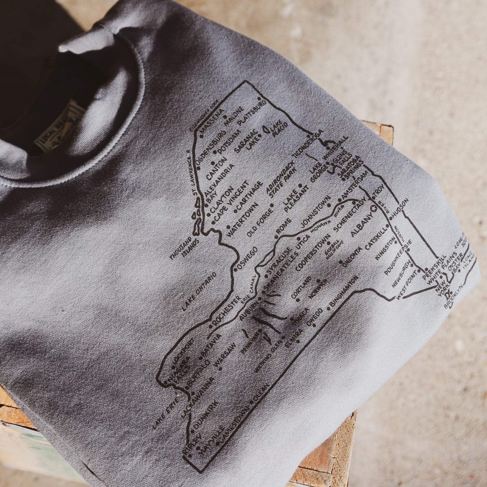 New York State Map Sweatshirt  - USA Made - Image 2