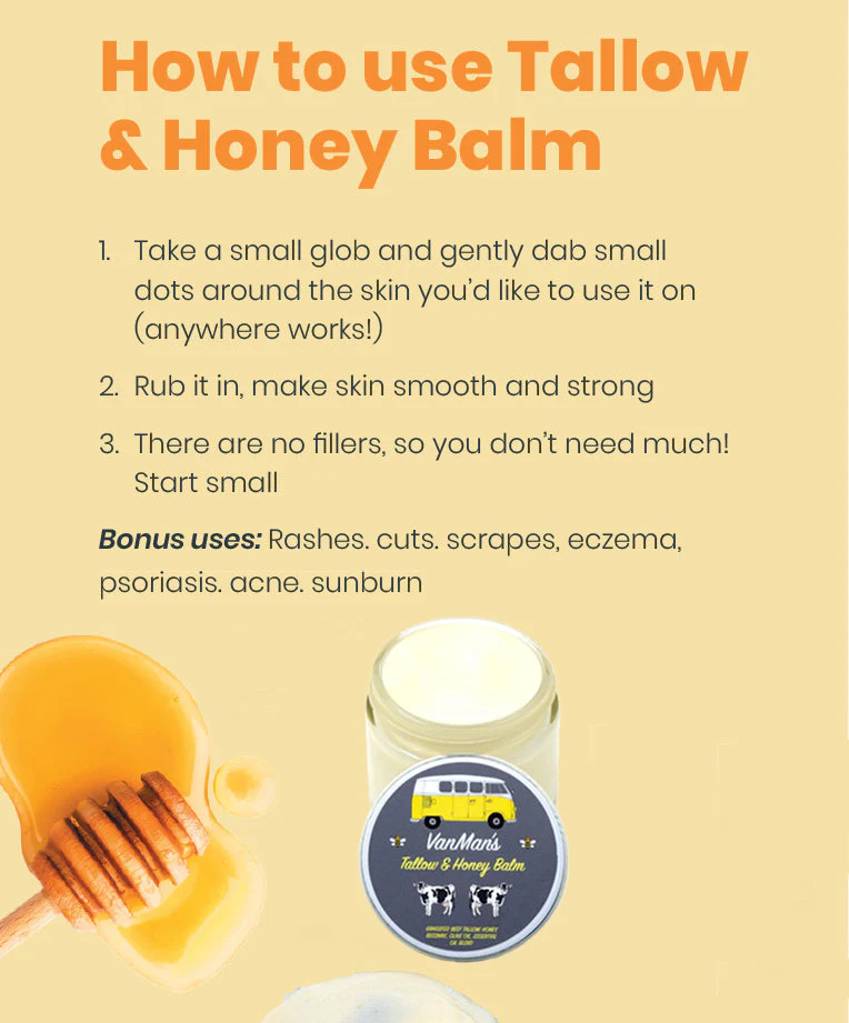 *No Essential Oils* VanMan's Tallow & Honey Face Balm - Classic - Image 3