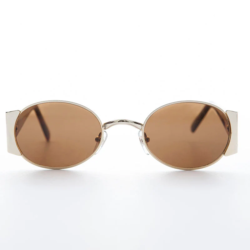 Oval Combo Vintage Sunglass with Wide Temples -Tatum - Image 3