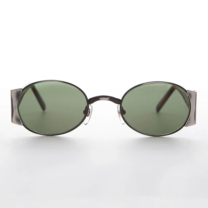 Oval Combo Vintage Sunglass with Wide Temples -Tatum - Image 5