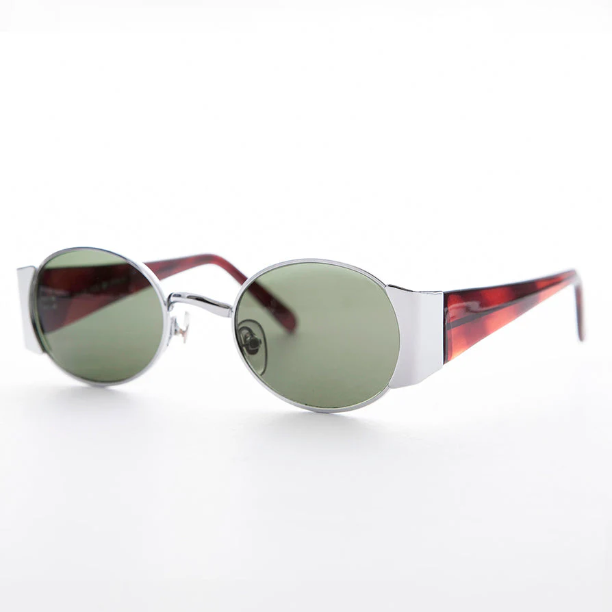 Oval Combo Vintage Sunglass with Wide Temples -Tatum - Image 8