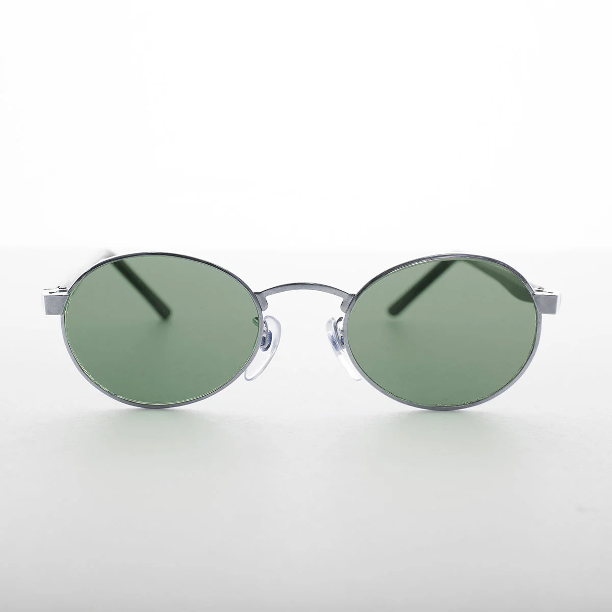 Oval Green Lens Vintage Metal Combo Sunglass - Hipster - Image 2
