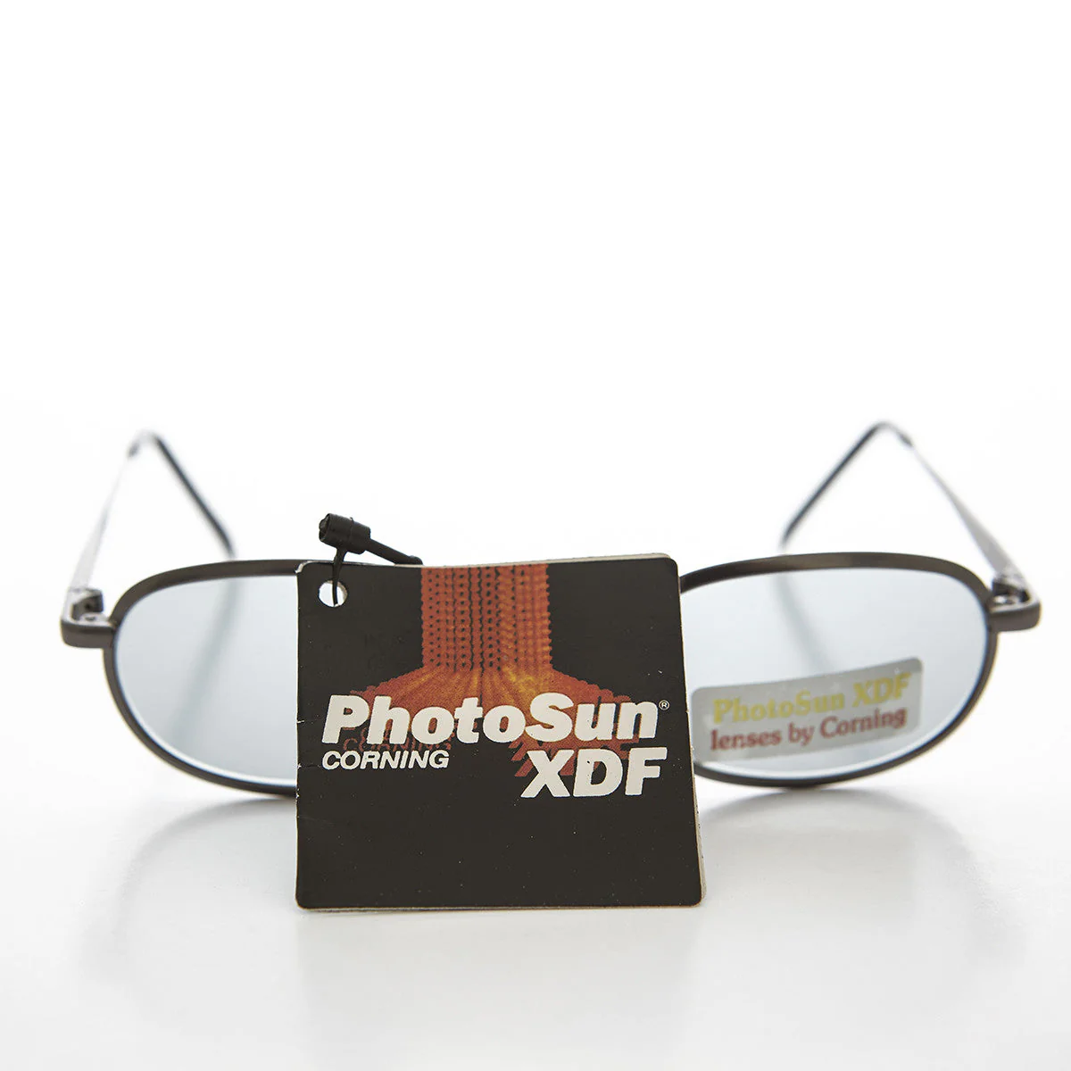 Oval Metal Half Frame Transition Glass Lens Vintage Sunglass - Foster - Image 3