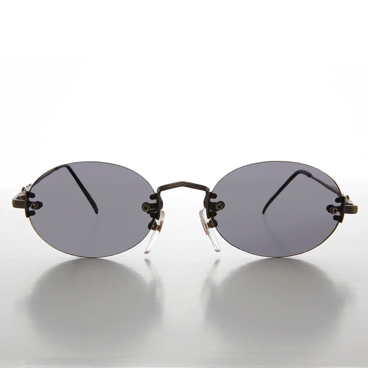 Oval Rimless Minimalistic Vintage Sunglasses - Alpha - Image 2