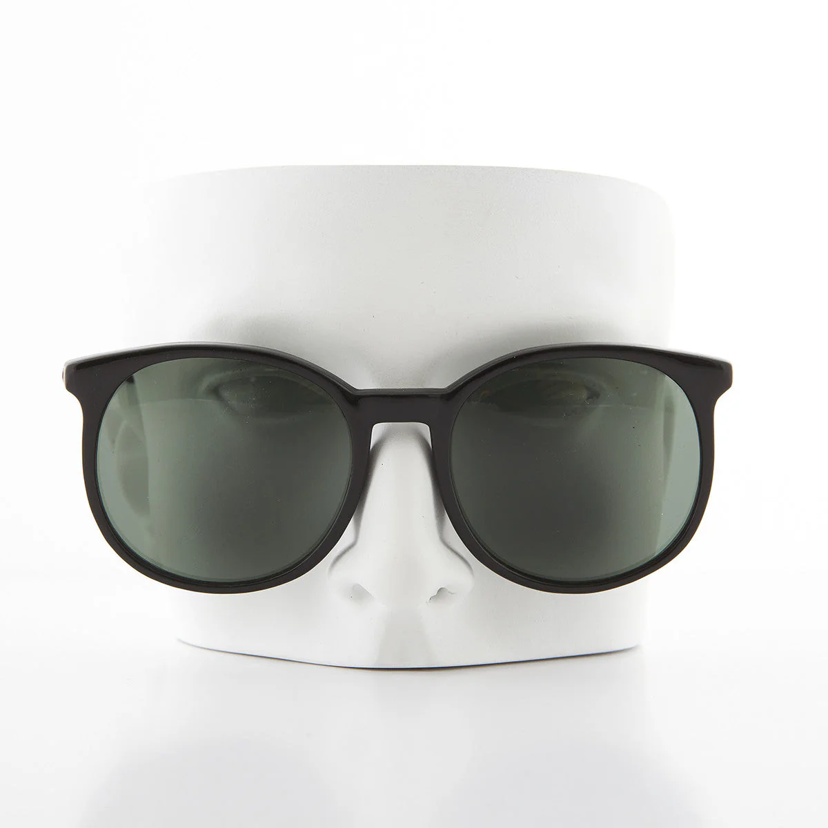 Oversized Black Round Schoolboy Vintage Sunglass - Margo - Image 4