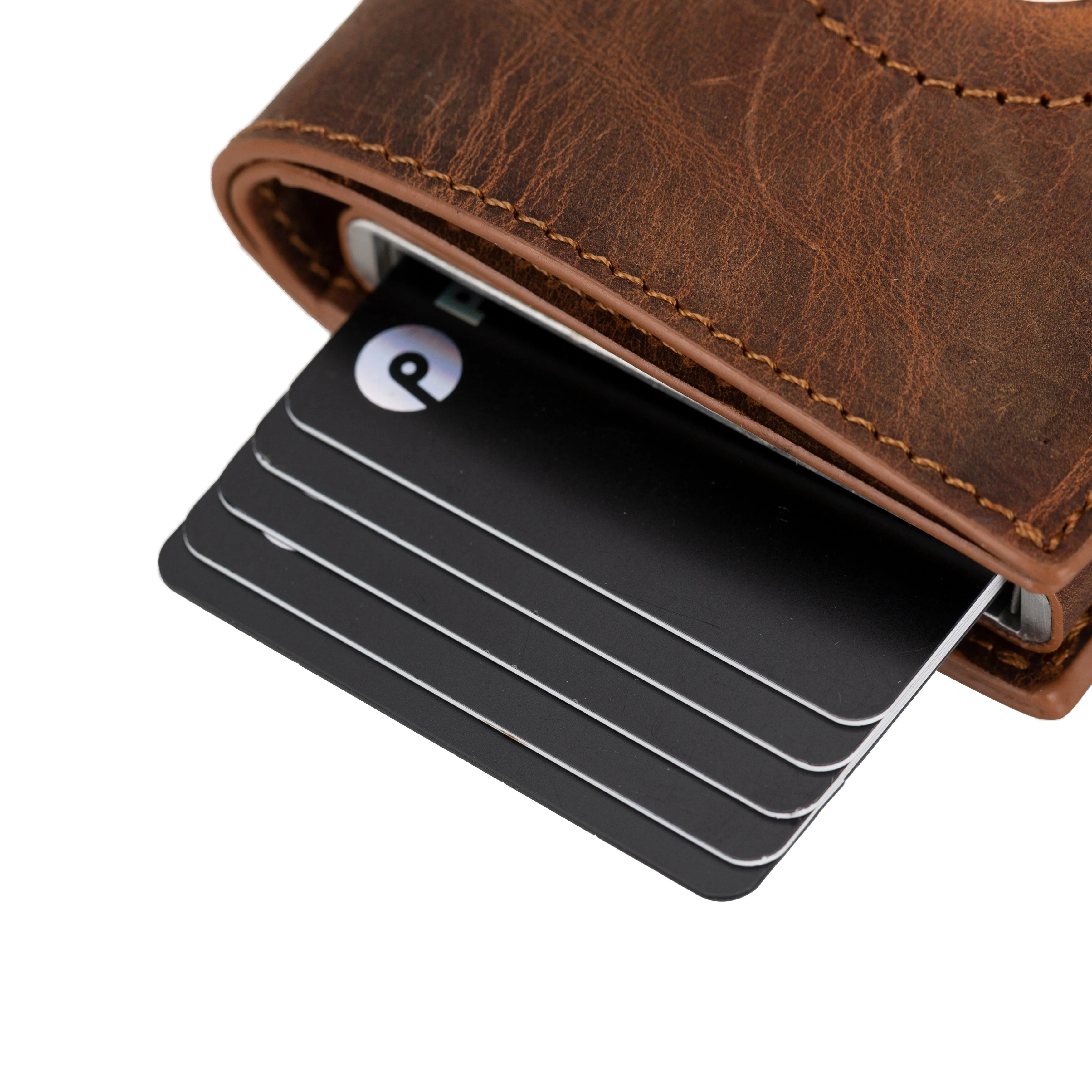 Palertag Zip Mechanical Leather Card Holder with AirTag Slot - Image 31