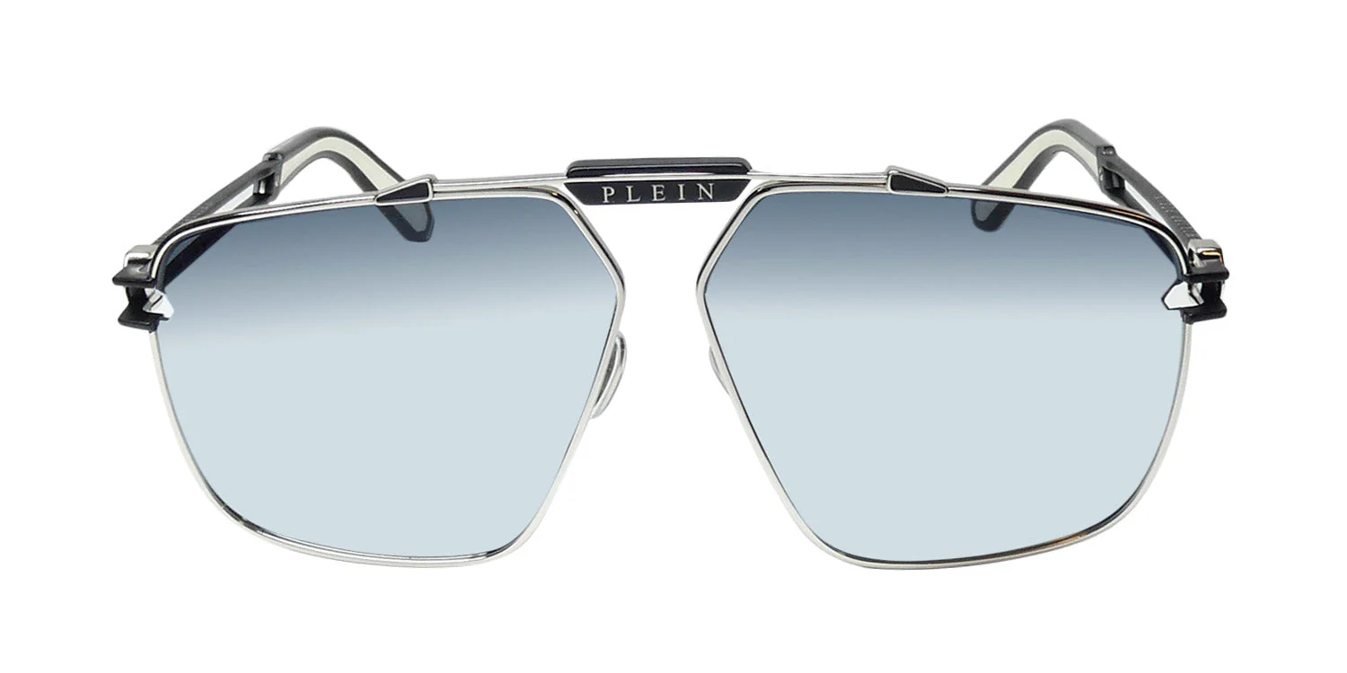 Philipp Plein Spp049 Silver Plein Seventies Sunglasses - Image 3