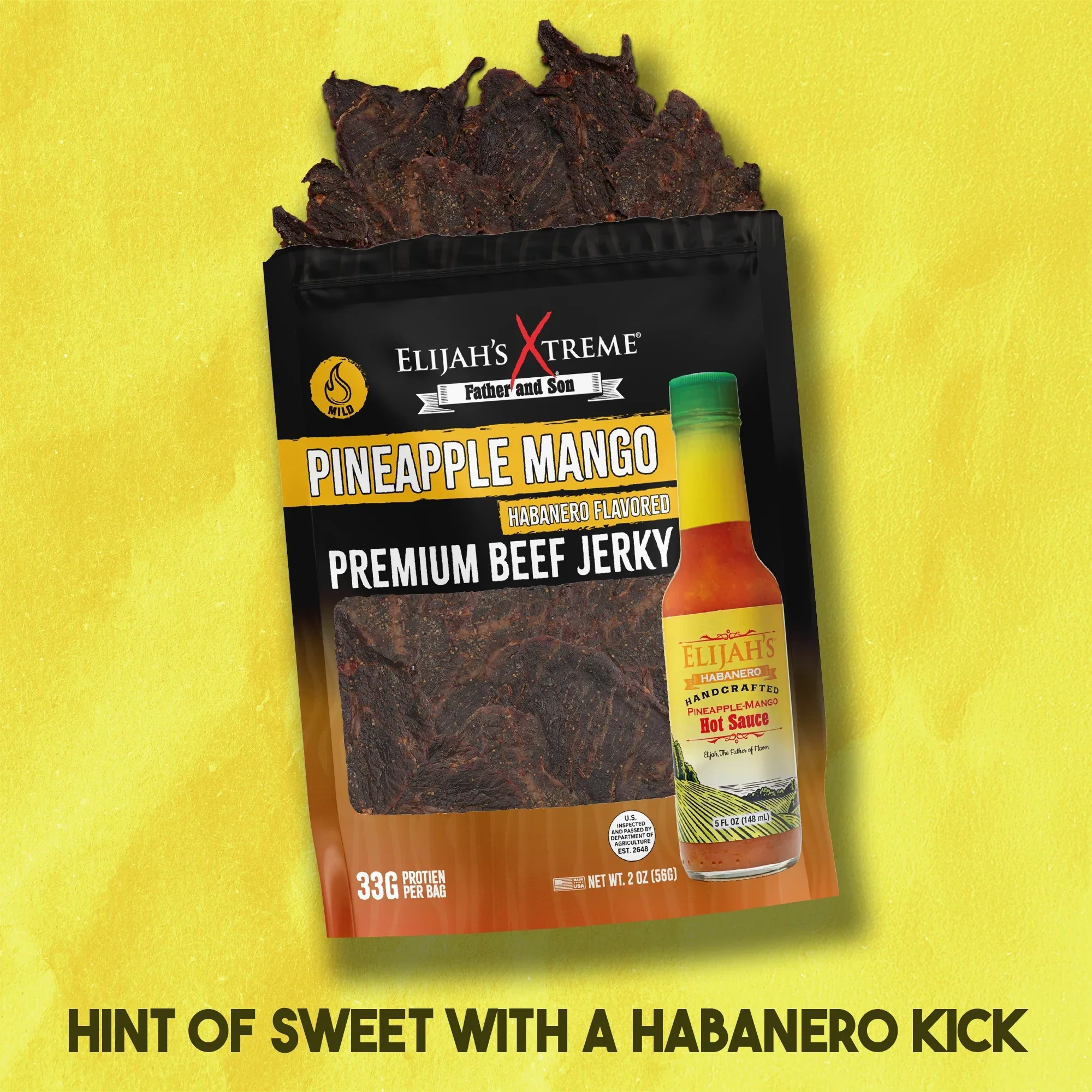 Pineapple-Mango Habanero Beef Jerky - 6 bags (1lb) - Image 3