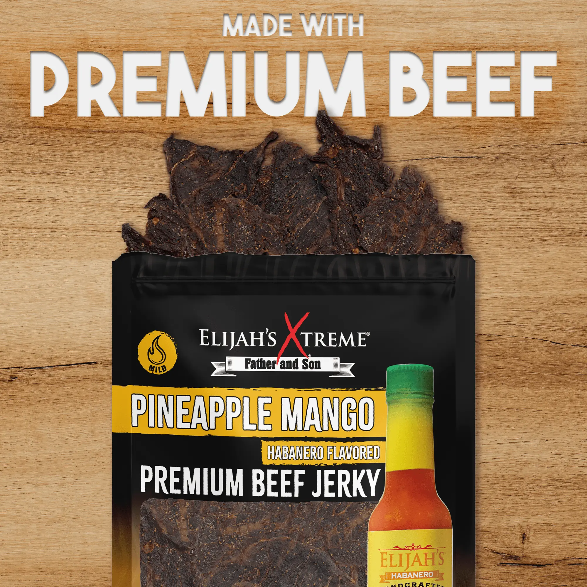 Pineapple-Mango Habanero Beef Jerky - 6 bags (1lb) - Image 4