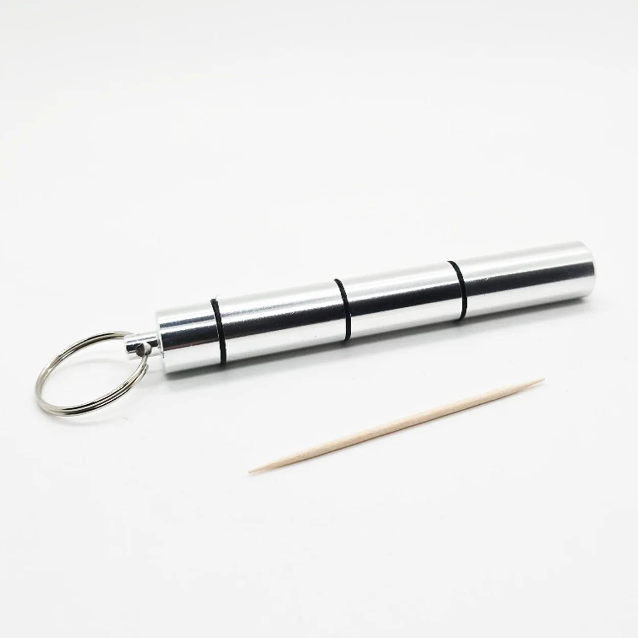 Portable Toothpick Holders – Keychain with Screw Cap in Aluminum & Wood Designs - Image 11