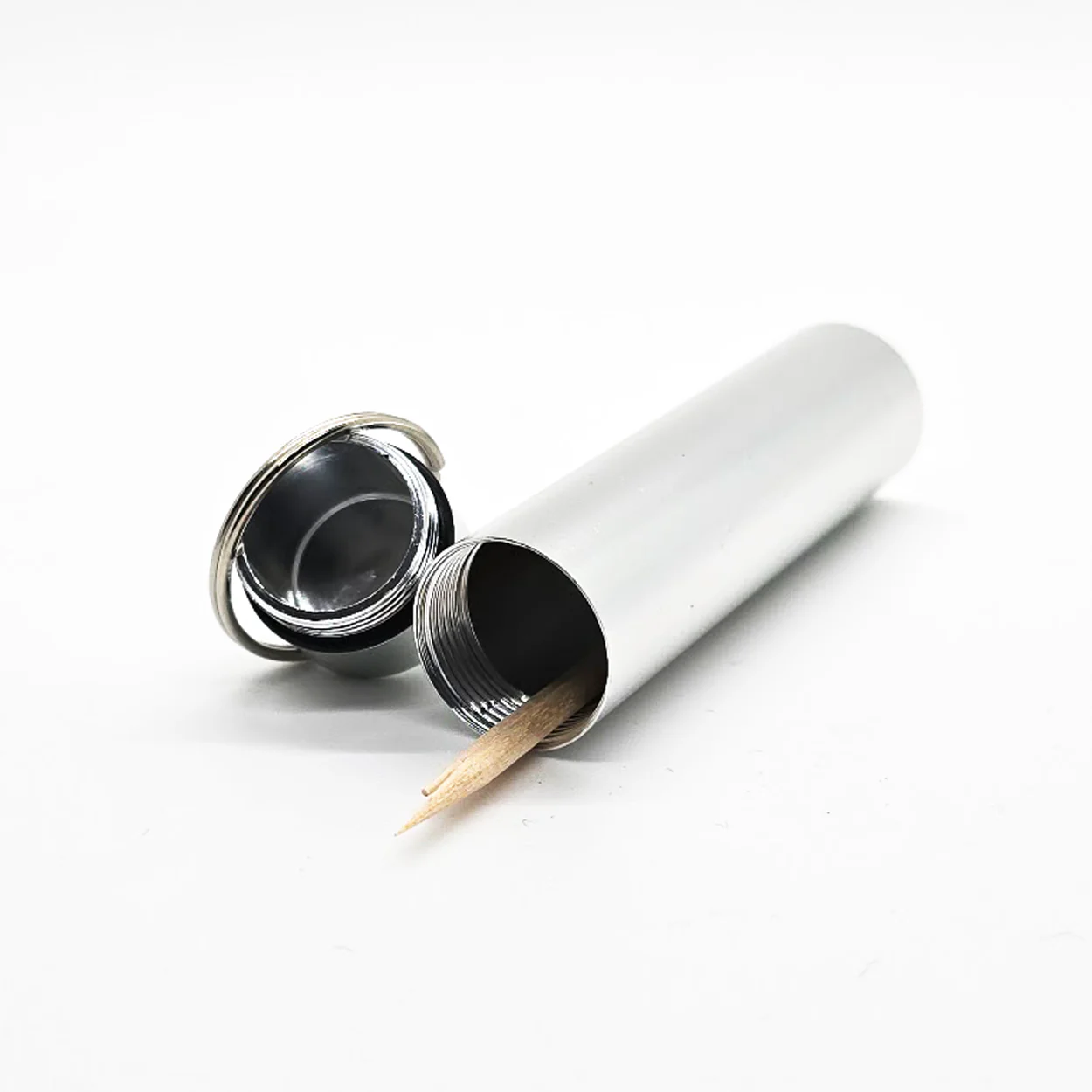 Portable Toothpick Holders – Keychain with Screw Cap in Aluminum & Wood Designs - Image 16