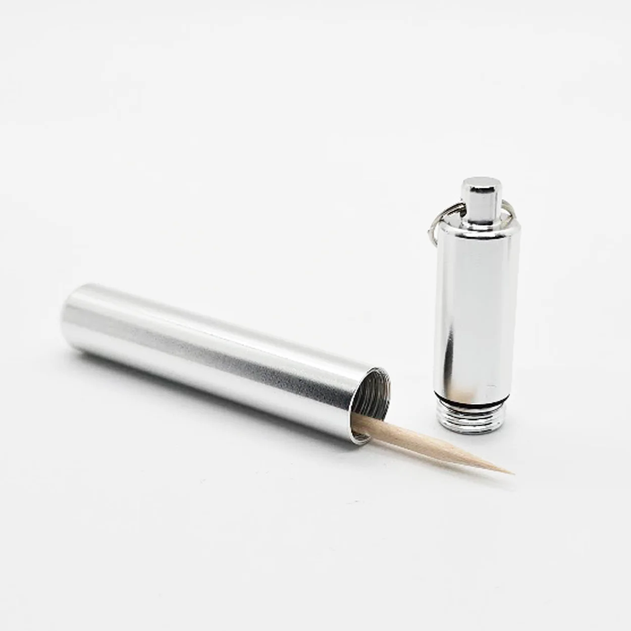 Portable Toothpick Holders – Keychain with Screw Cap in Aluminum & Wood Designs - Image 19