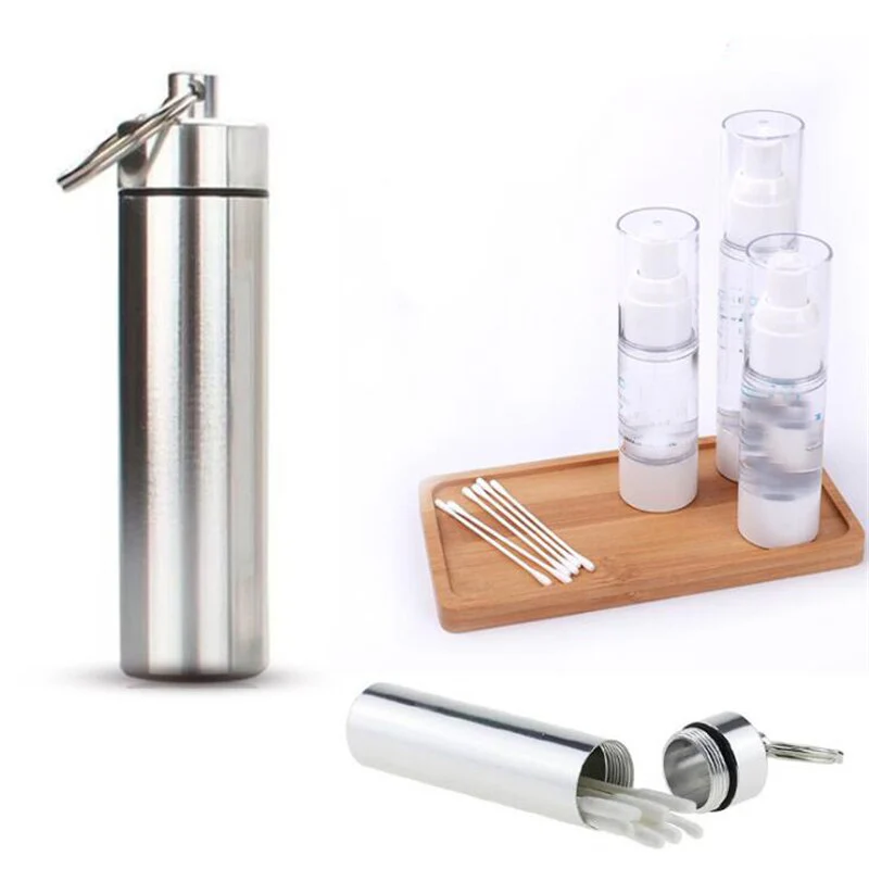 Portable Toothpick Holders – Keychain with Screw Cap in Aluminum & Wood Designs - Image 3