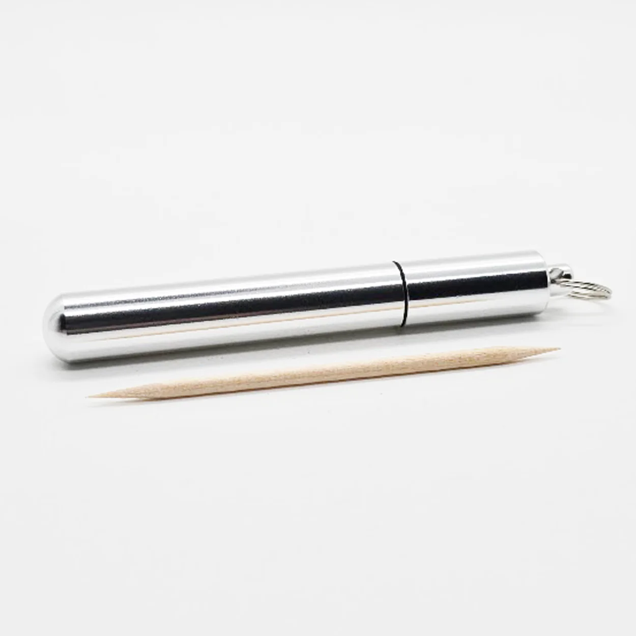 Portable Toothpick Holders – Keychain with Screw Cap in Aluminum & Wood Designs - Image 9