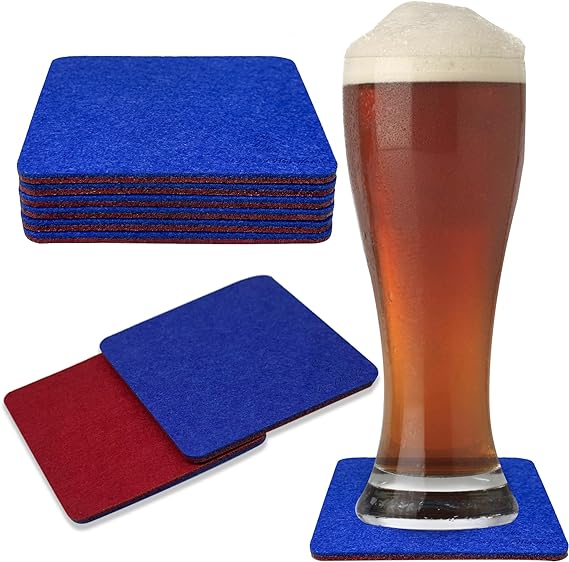 Premium Felt Coasters for Drink, by AA Wonders (Wine Red/Royal Blue) - Image 7