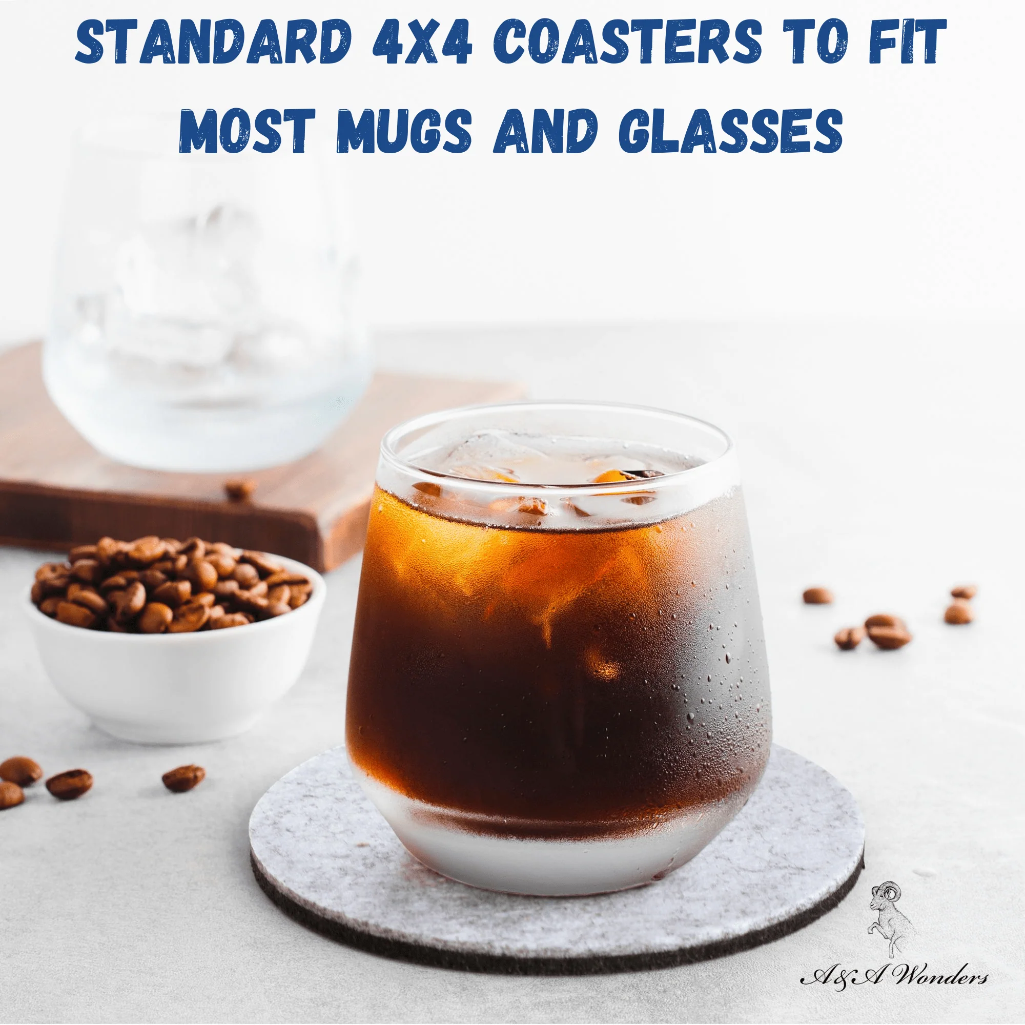 Premium Felt Coasters for Drink Set of 18 Pcs - (Round) - Image 3