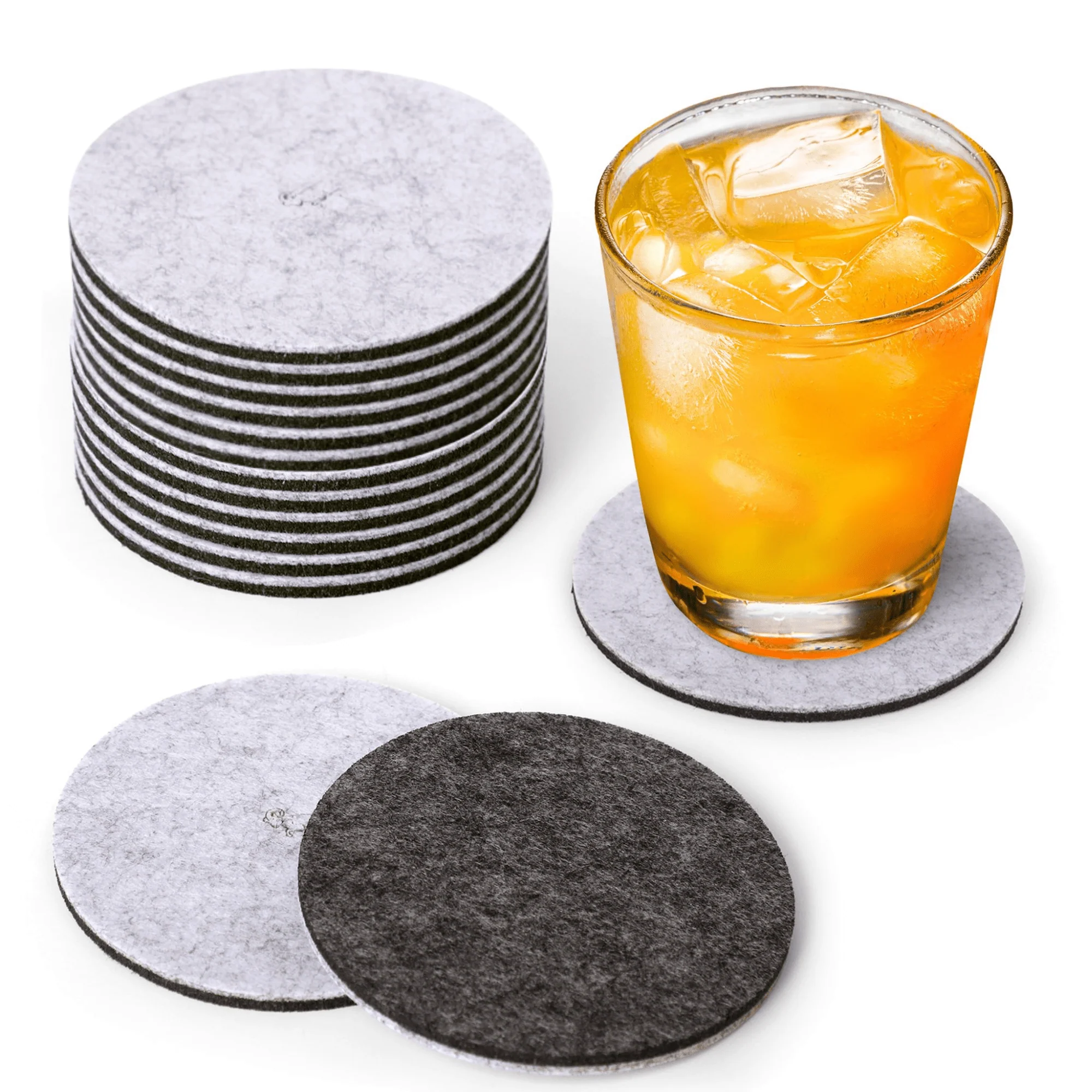 Premium Felt Coasters for Drink Set of 18 Pcs - (Round) - Image 7