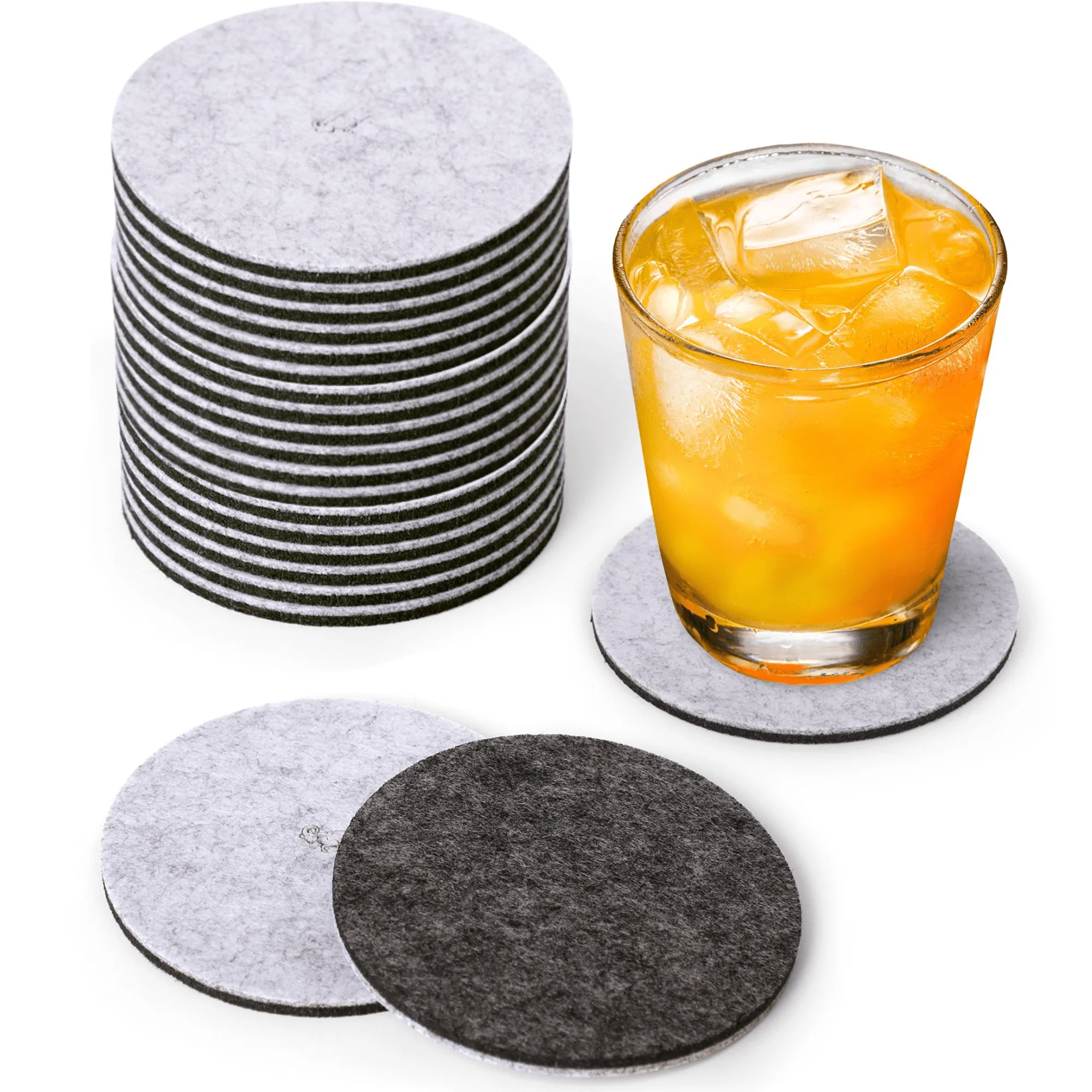 Premium Felt Coasters for Drink Set of 18 Pcs - (Round) - Image 8