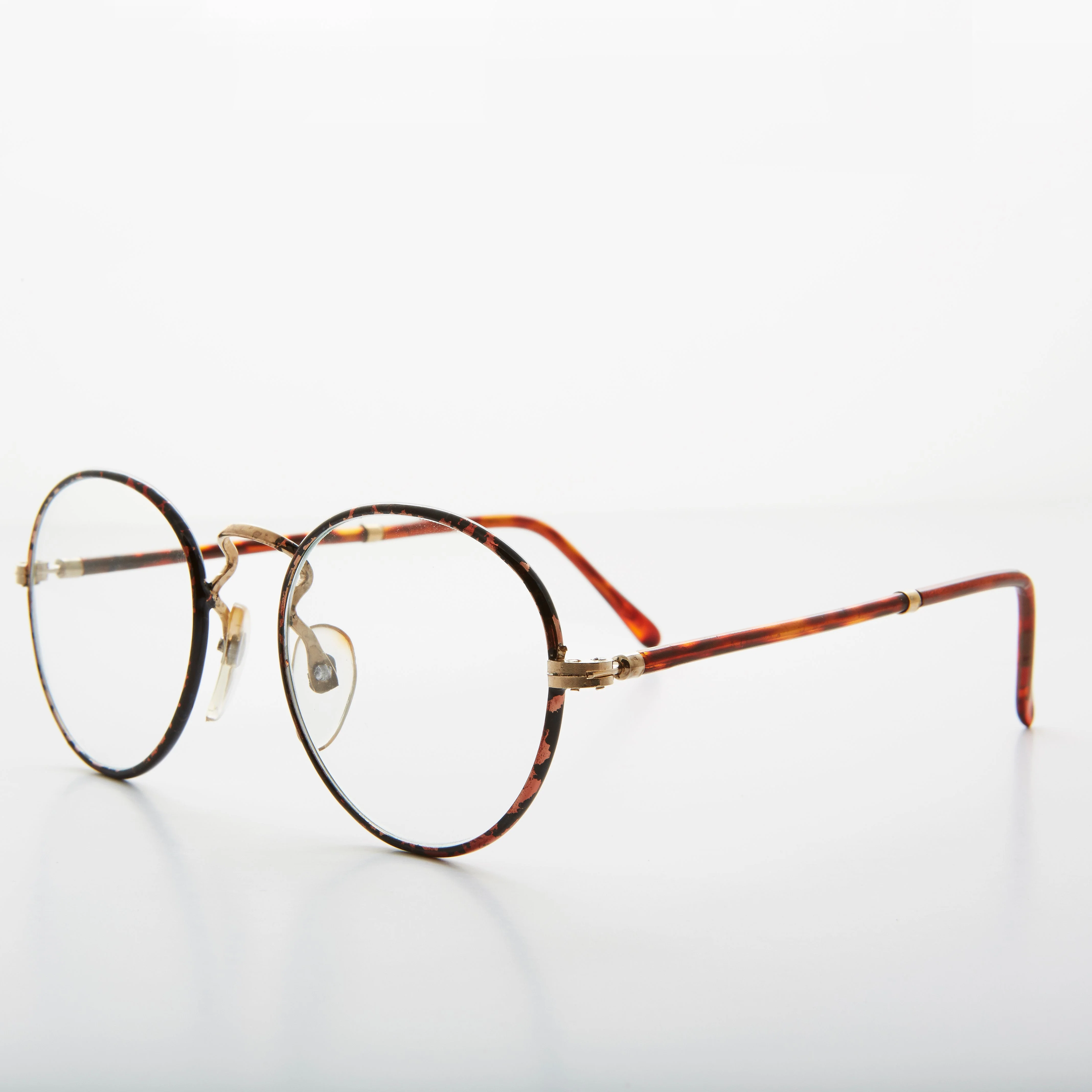 Preppy Round Clear Glass Lens Vintage Glasses - Alex - Image 4