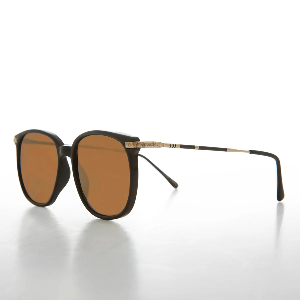 Preppy Square Sunglass with Intricate Temple - Noho - Image 2