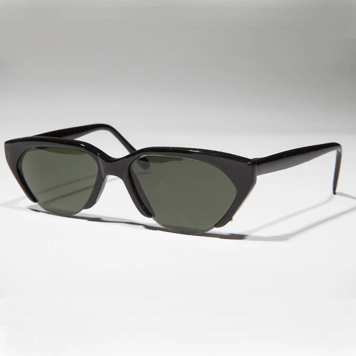 Punk Goth Semi-Rimless Half Frame Polygon Vintage Sunglass - Hazel - Image 2